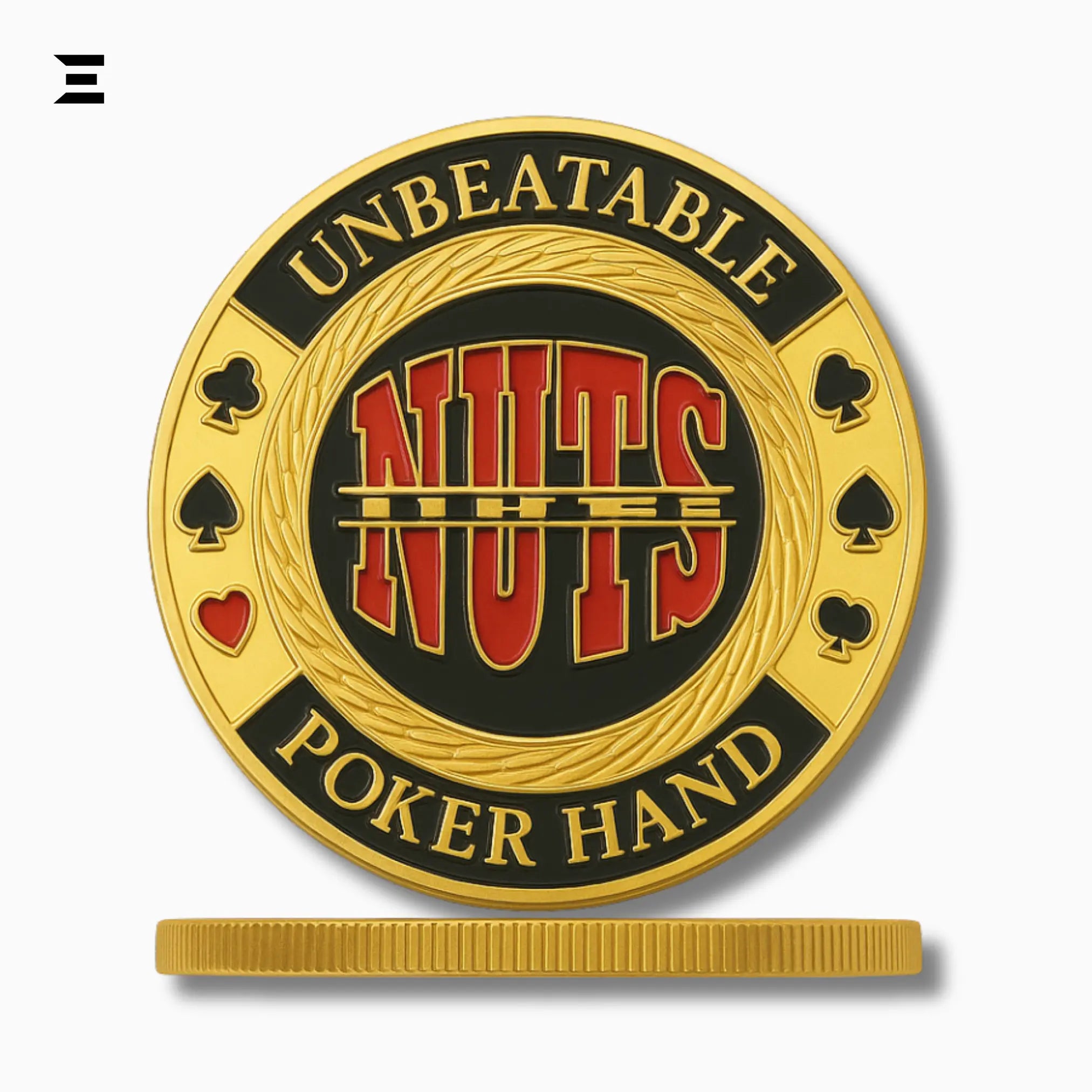 Poker Card Guard – Unbeatable The Nuts | Gold Plated Poker Protector Coin - IBRELIA