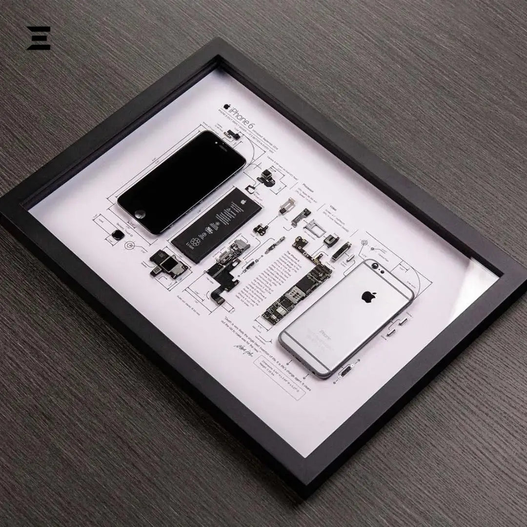 iPhone 6 Tech Frame – Disassembled Phone Artwork in A3 (18×12) Premium Frame IBRELIA