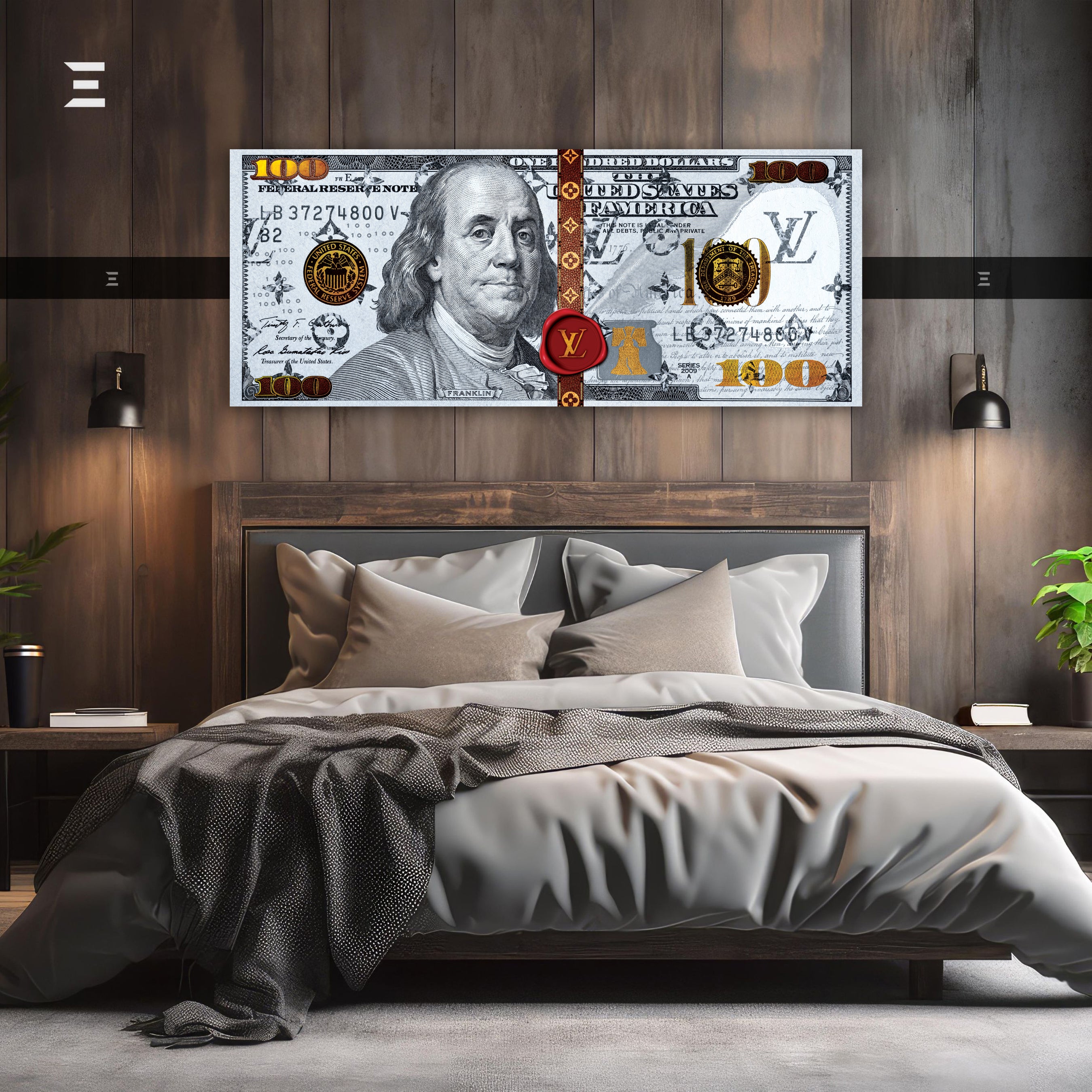 Ultra Wide Wall Art – Luxury Money Note LV Edition | IBRELIA™