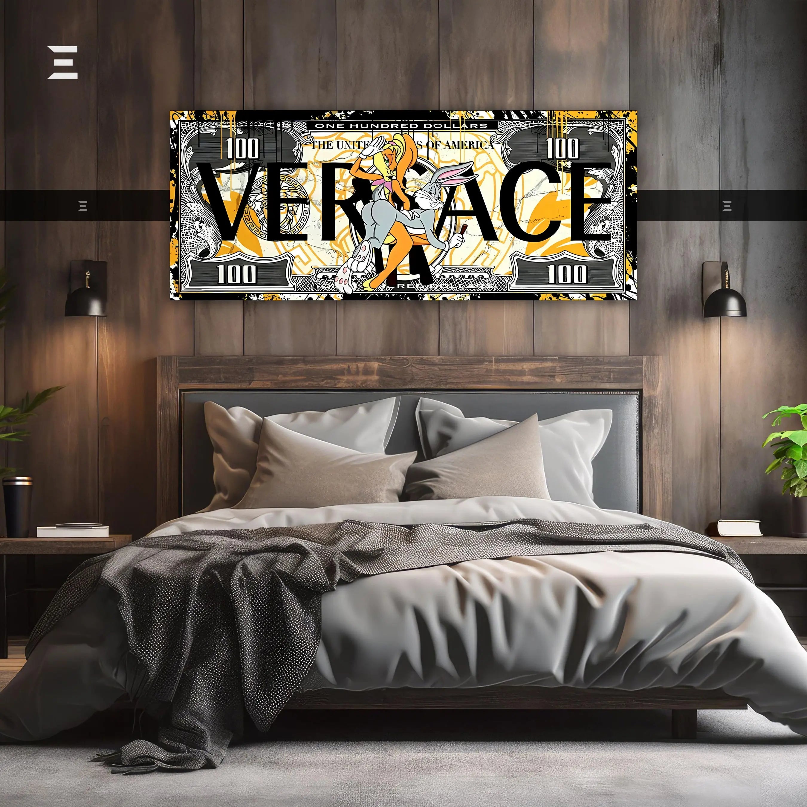 Ultra Wide Wall Art – Bugs Bunny x Versace Dollar Design | IBRELIA™ IBRELIA