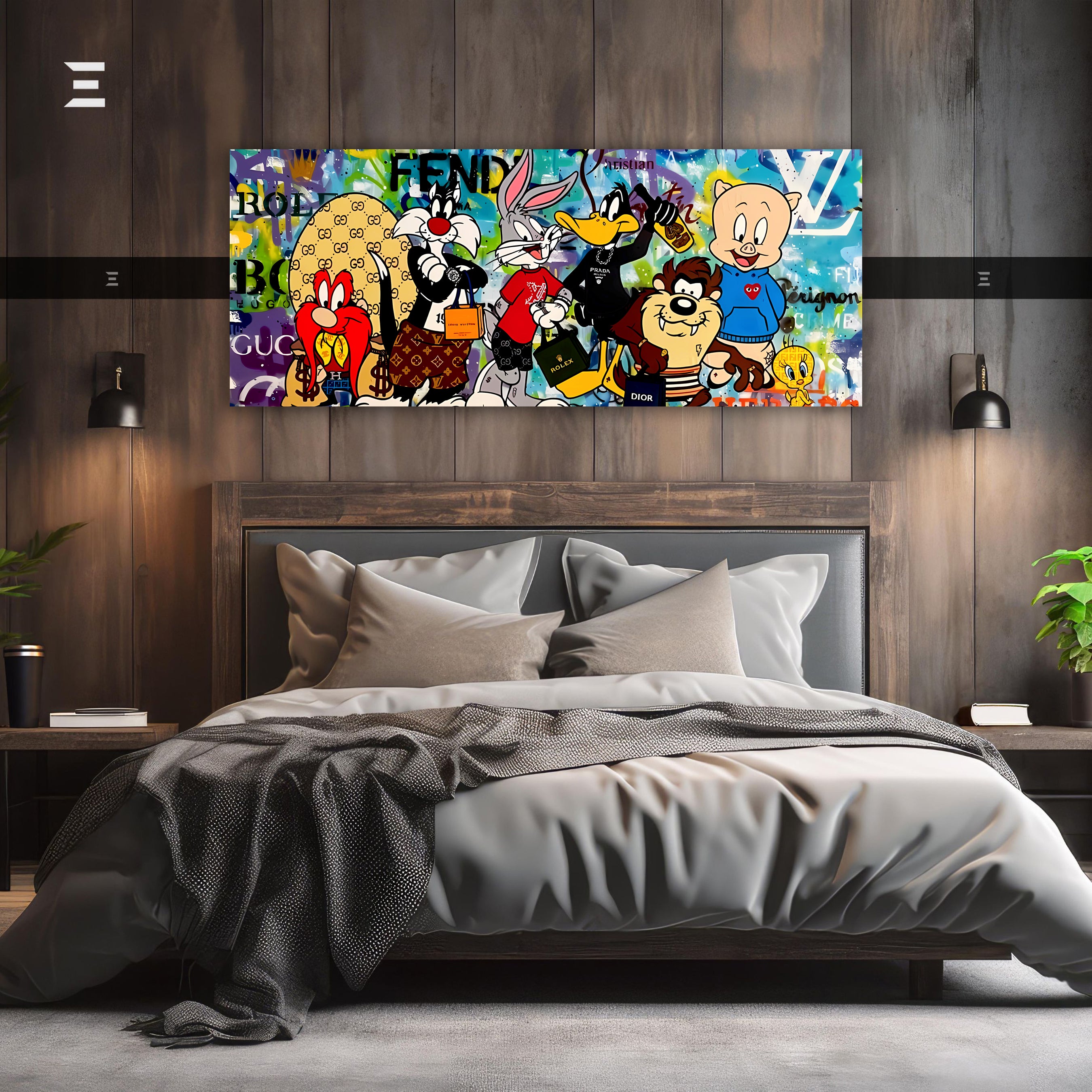 Ultra Wide Wall Art – Luxury Looney Tunes Fashion Edition | IBRELIA™