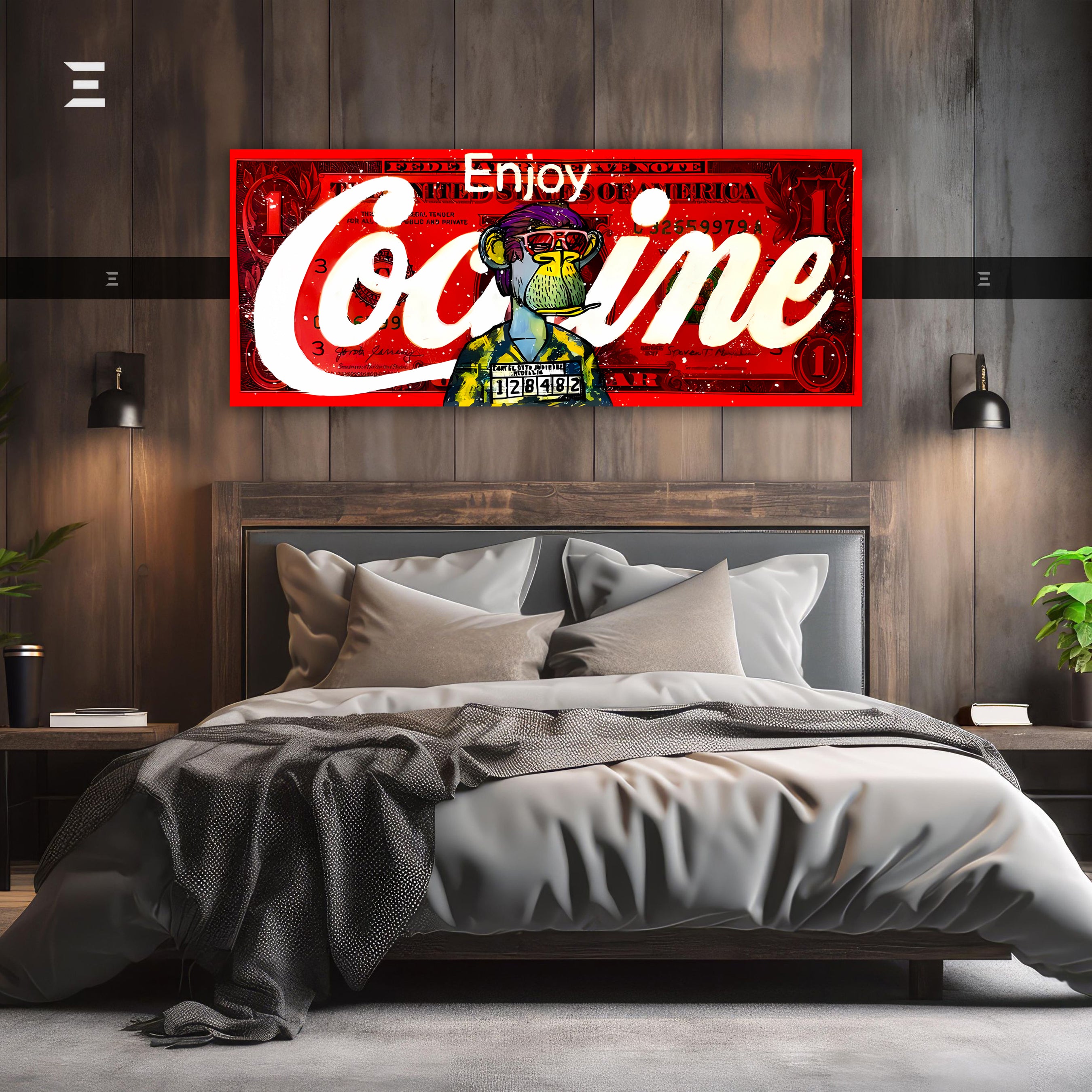 Ultra Wide Wall Art – Red Graffiti Money Ape Edition | IBRELIA™