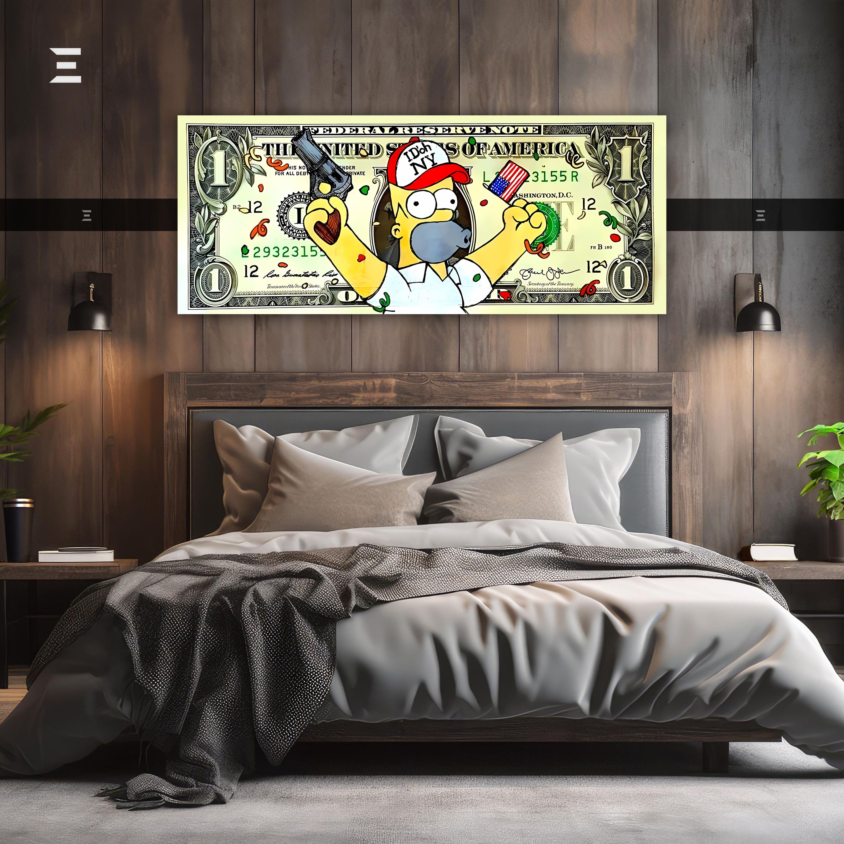 Ultra Wide Wall Art – Homer Money Dollar Art Edition | IBRELIA™