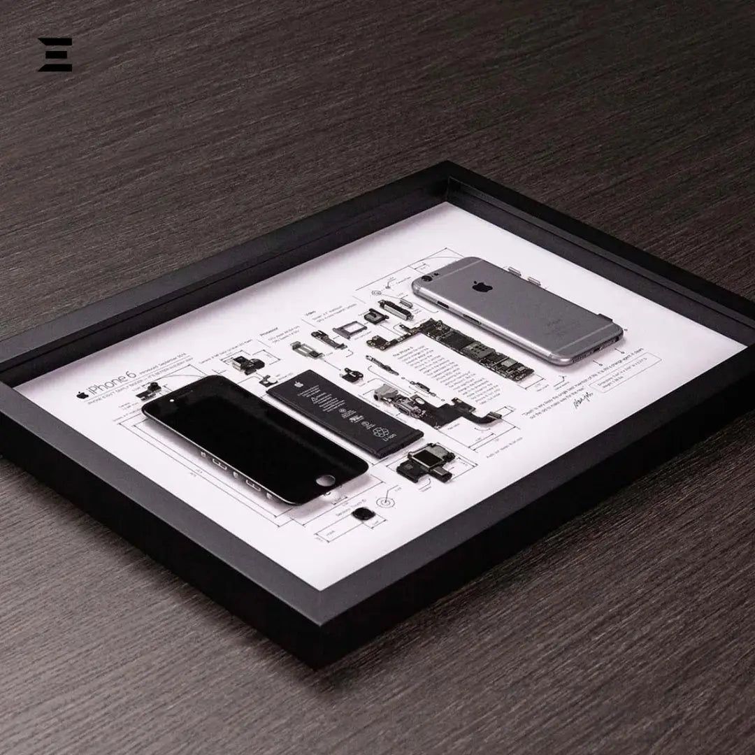 iPhone 6 Tech Frame – Disassembled Phone Artwork in A3 (18×12) Premium Frame IBRELIA