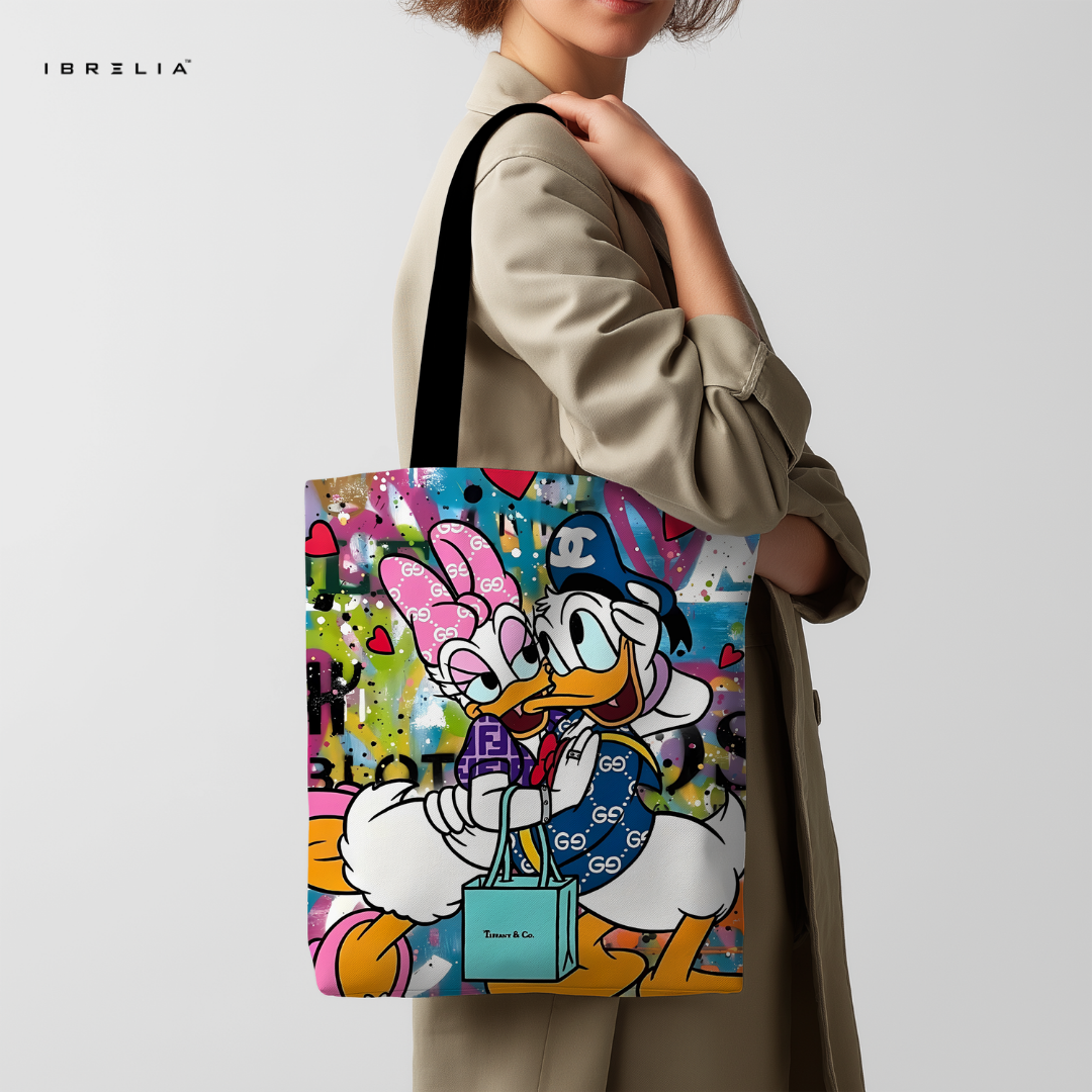 IBRELIA™ Love Ducks Tote Bag – Premium Cartoon Street Art Tote IBRELIA