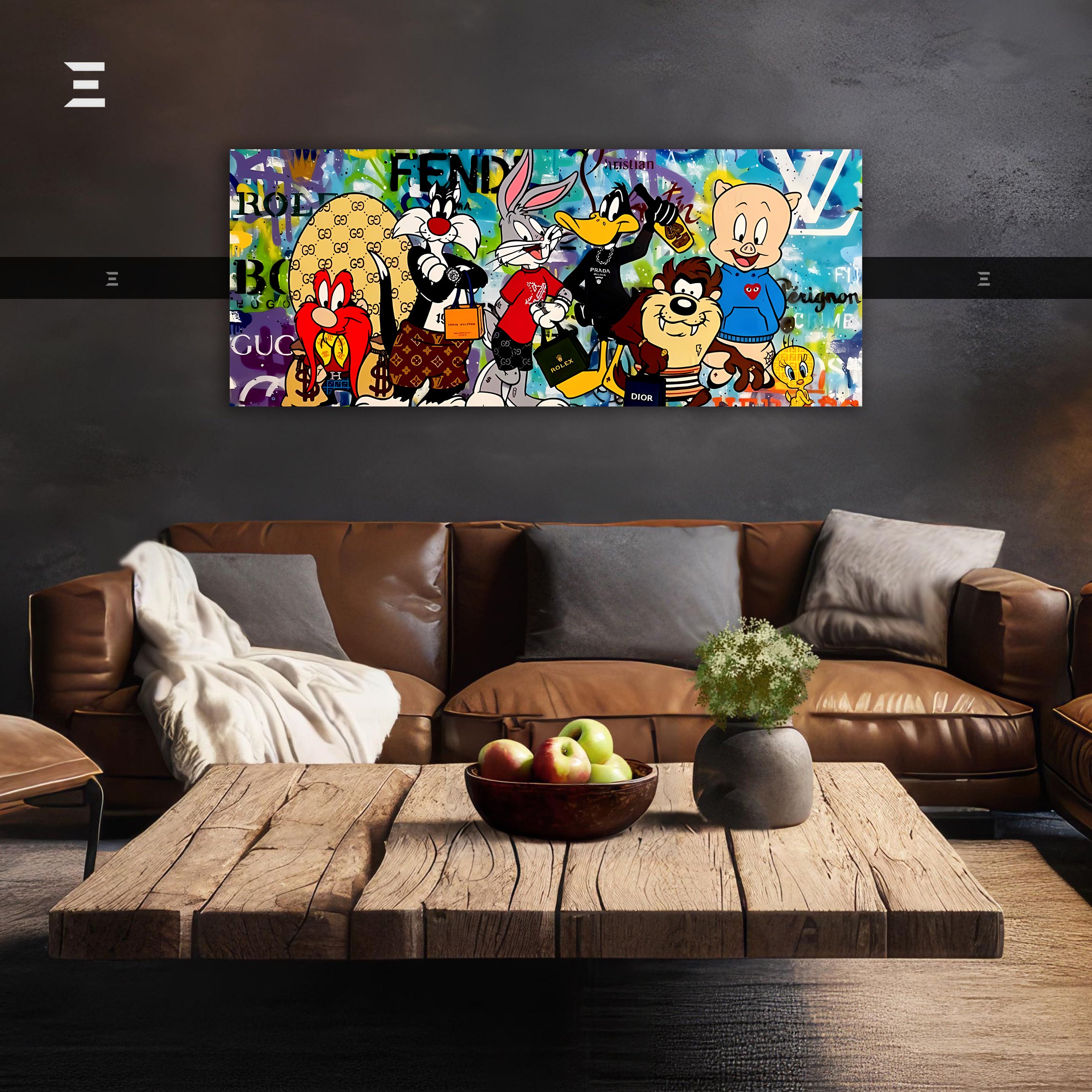 Ultra Wide Wall Art – Luxury Looney Tunes Fashion Edition | IBRELIA™