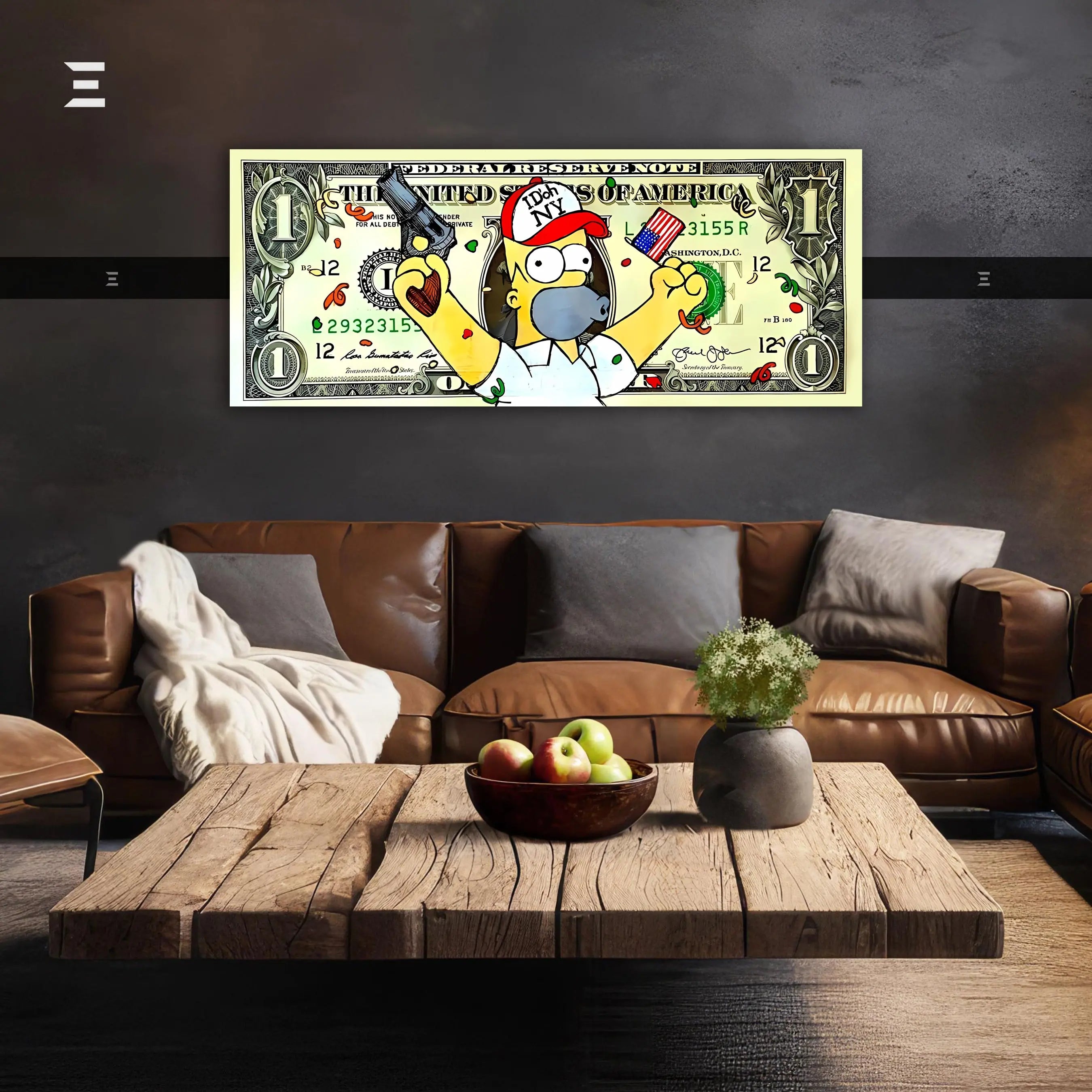 Ultra Wide Wall Art – Homer Money Dollar Art Edition | IBRELIA™ IBRELIA