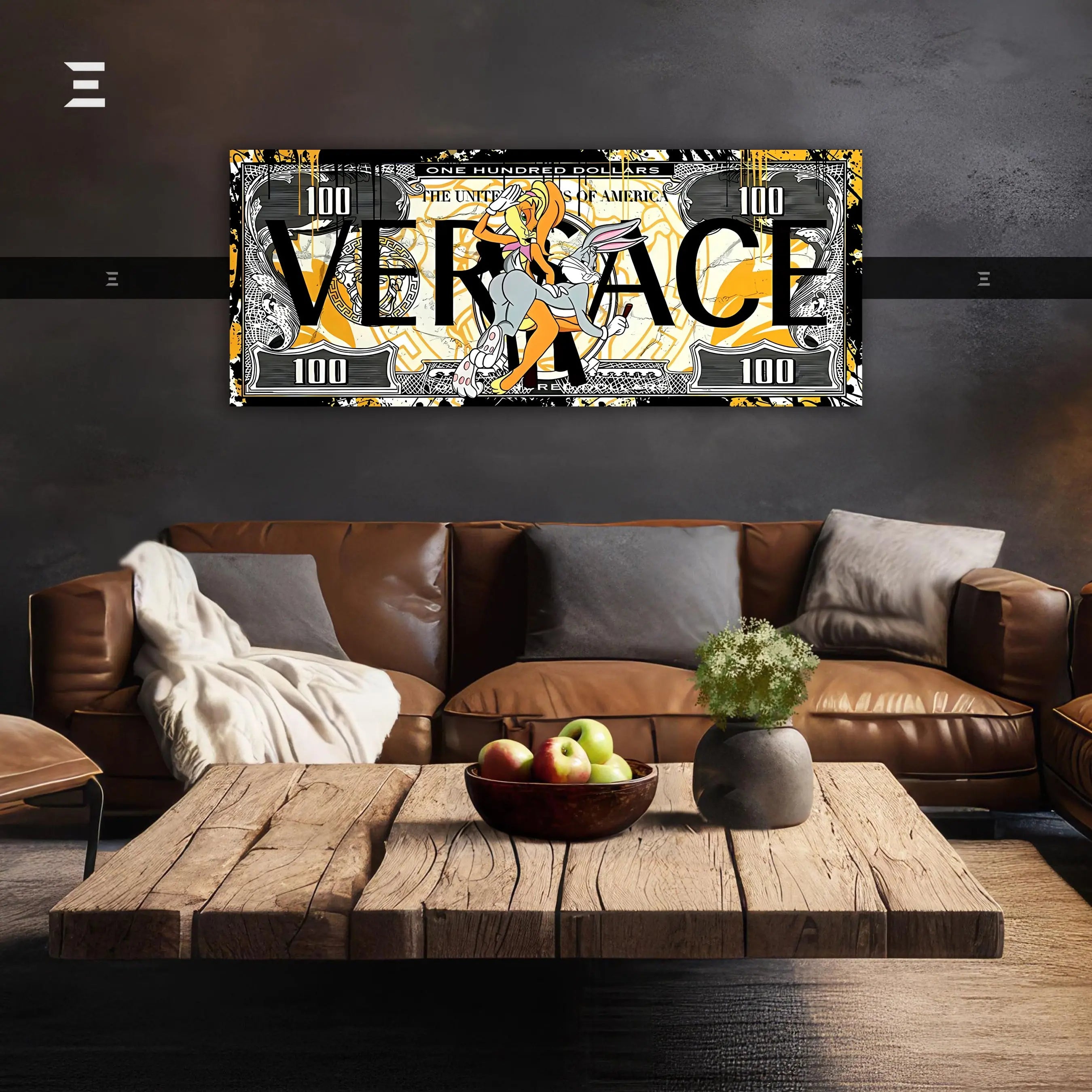 Ultra Wide Wall Art – Bugs Bunny x Versace Dollar Design | IBRELIA™ IBRELIA