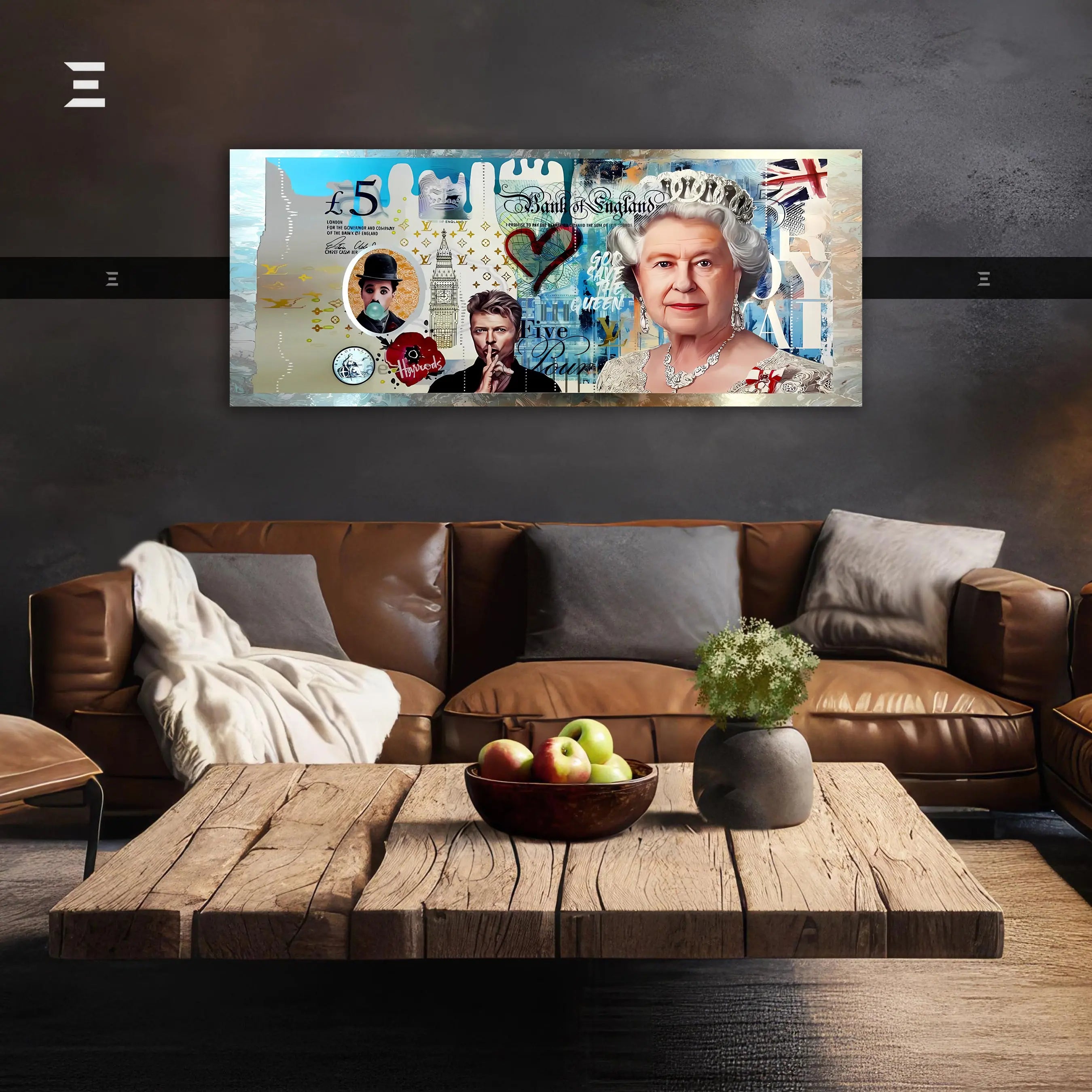Ultra Wide Wall Art – British Royal Pop Art Money Edition | IBRELIA™ IBRELIA