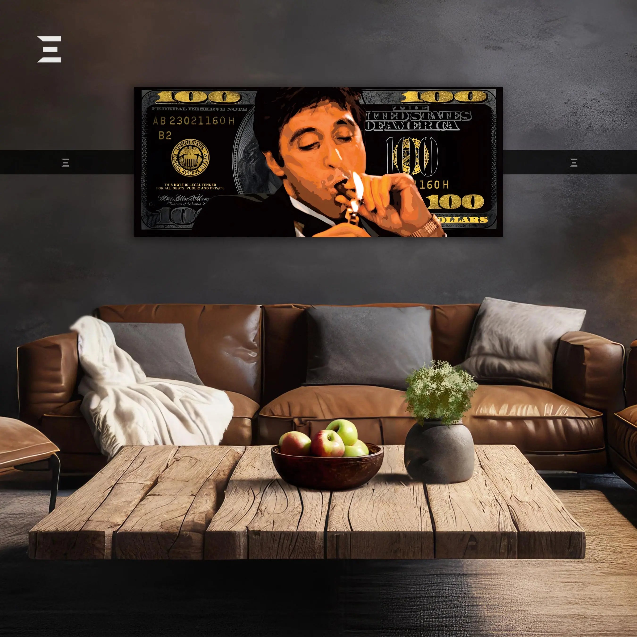 Ultra Wide Wall Art – Scarface Money Flame Edition | IBRELIA™ IBRELIA