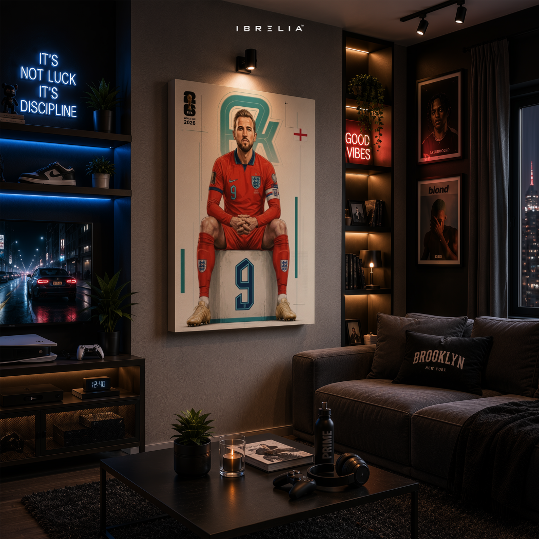 Harry Kane FIFA World Cup 2026 Wall Art – England Football Captain | IBRELIA™
