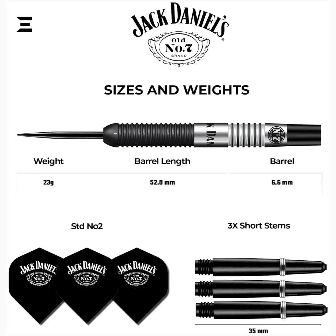 Jack Daniel’s Branded Steel Tip Dart Set – 90% Tungsten, Official Collector’s Edition IBRELIA