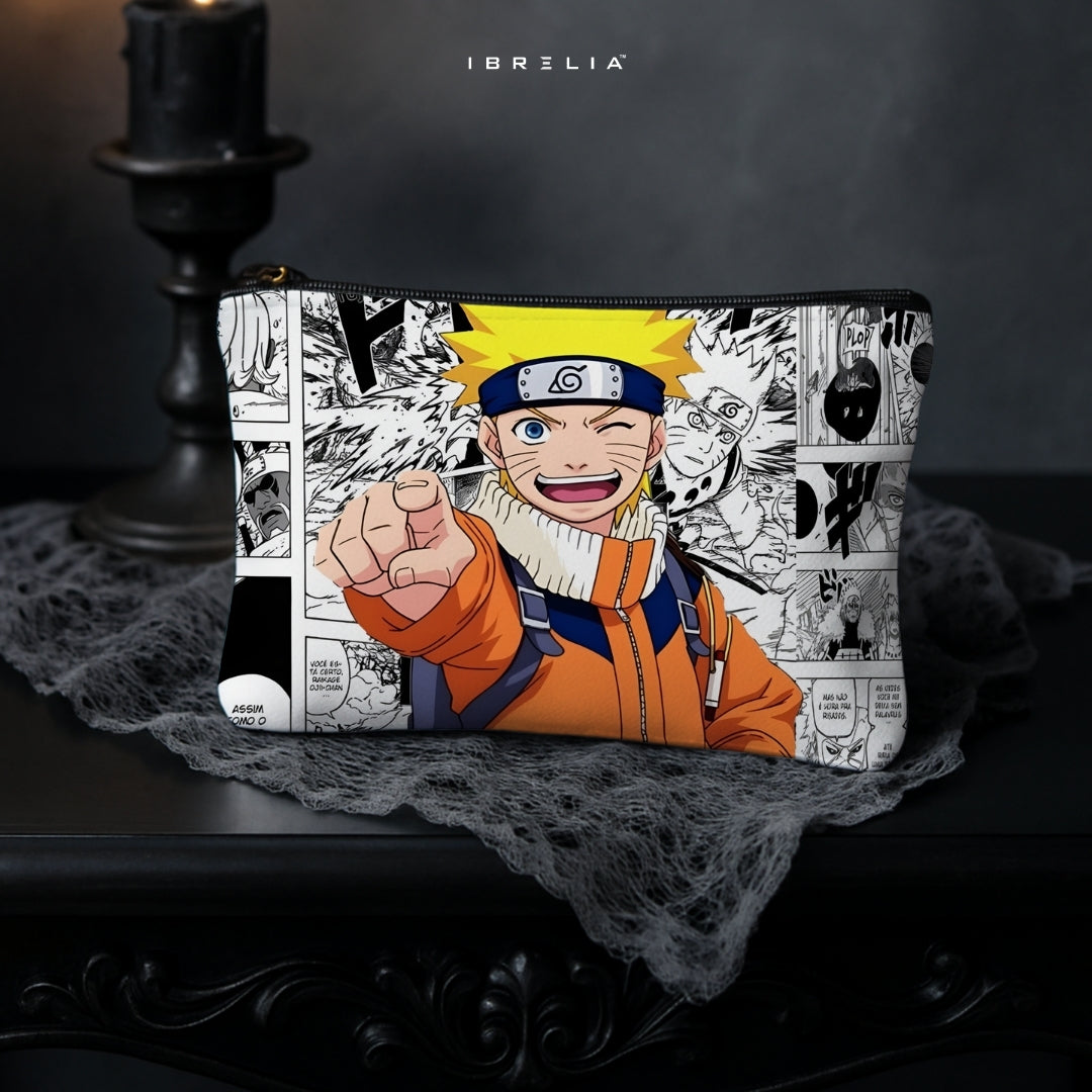 Anime Ninja Hero Makeup & Pencil Pouch – Double-Sided Print – IBRELIA™