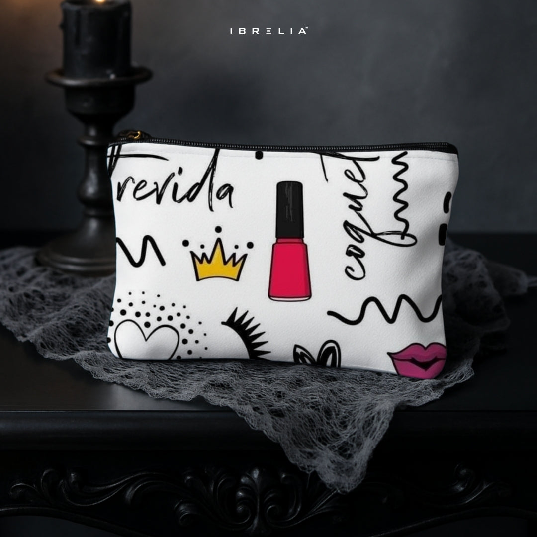 Beauty Icons Makeup & Pencil Pouch – Double-Sided Print – IBRELIA™ IBRELIA