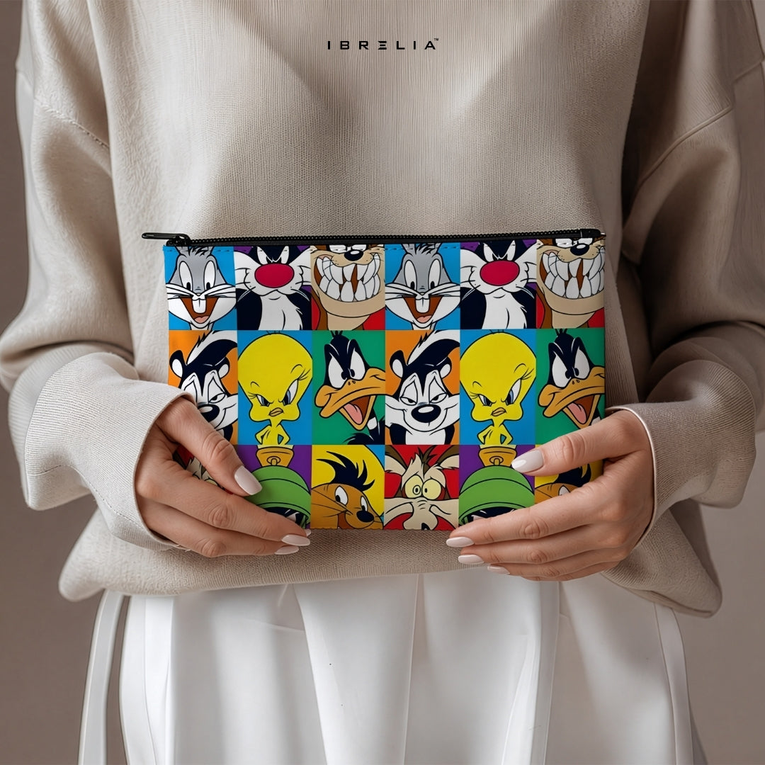 Classic Cartoon Characters Makeup & Pencil Pouch – Retro Cartoon Aesthetic Organizer – IBRELIA™