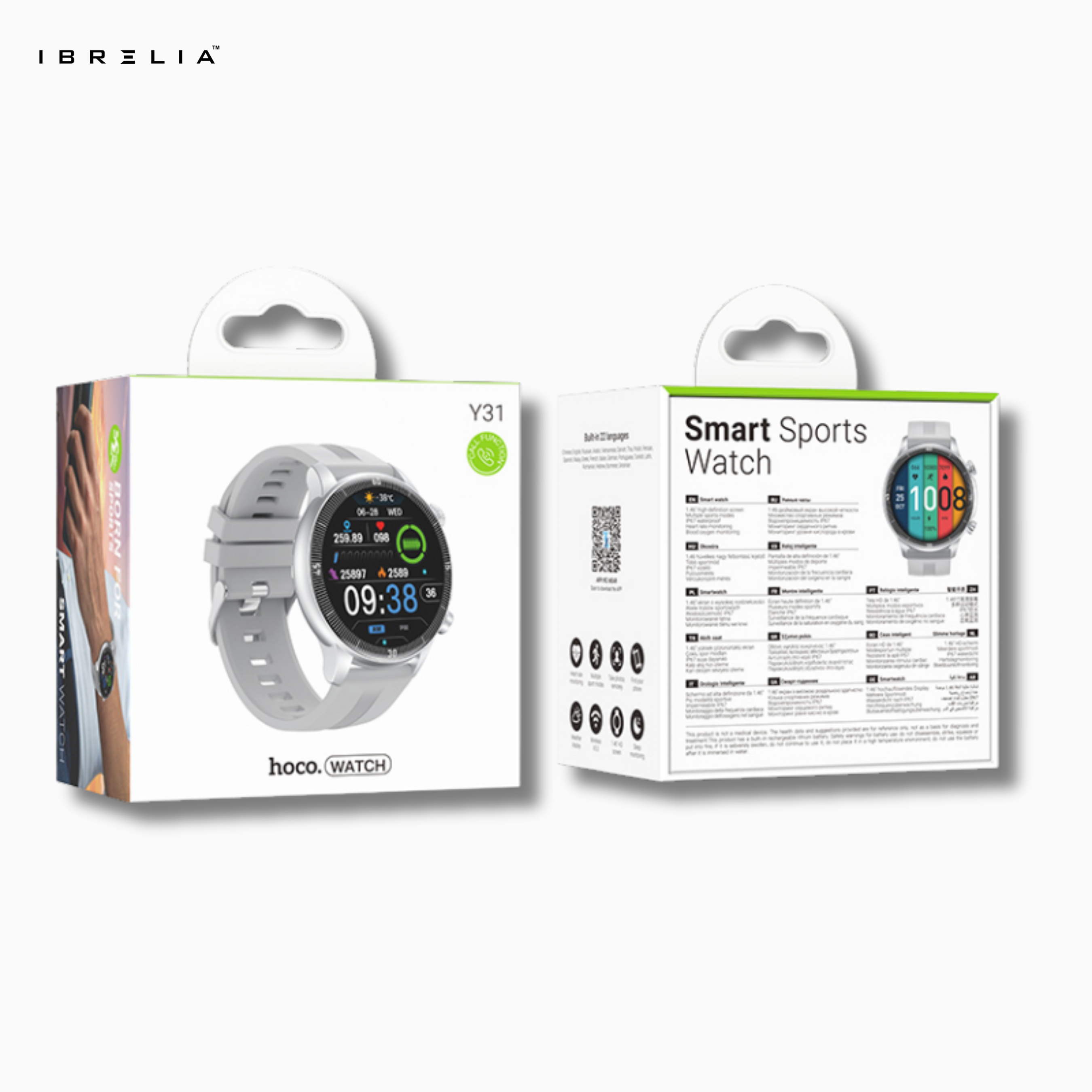 HOCO Y31 Smart Sports Watch (Calling Version) – 1.46" HD Display, BT Calling, Fitness Tracking | IBRELIA™