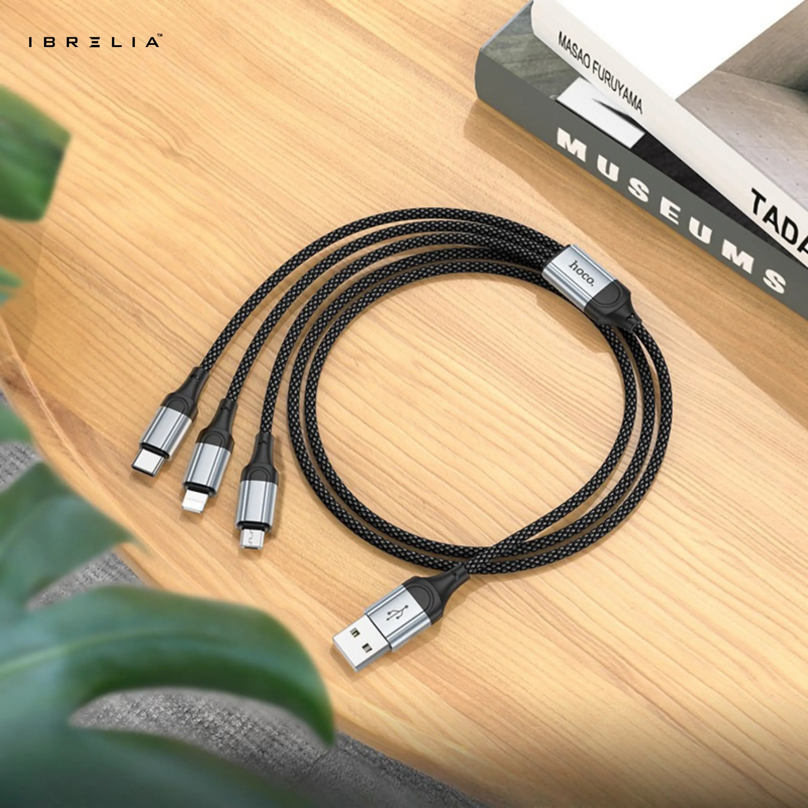 HOCO X102 Fresh 3-in-1 Charging Cable (iP + Micro + Type-C) – 2.4A Fast Charge | IBRELIA™ IBRELIA