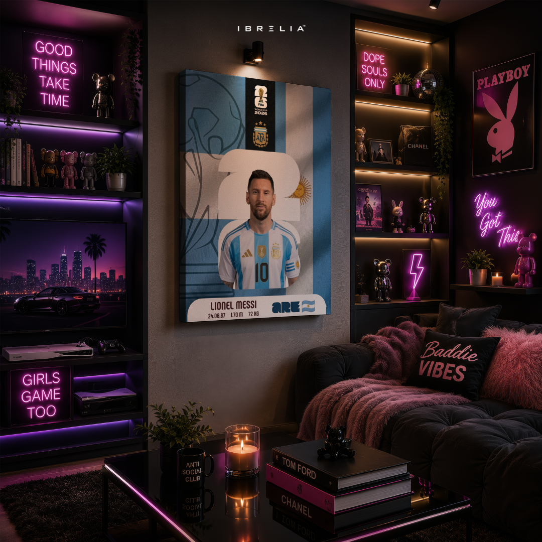 Lionel Messi FIFA World Cup 2026 Wall Art – Argentina Football Legend | IBRELIA™