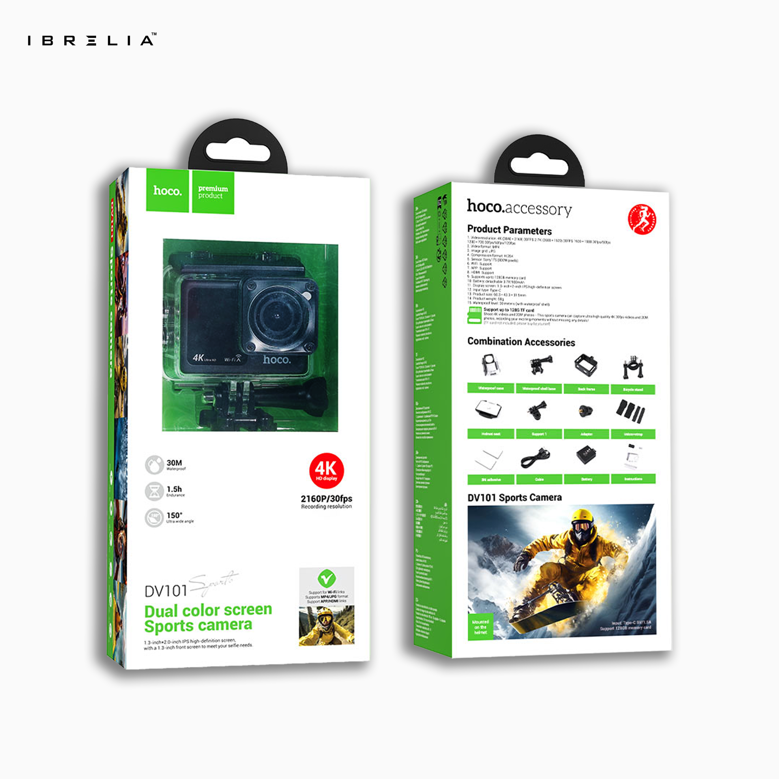 HOCO DV101 Dual-Screen 4K Sports Action Camera | IBRELIA™ IBRELIA