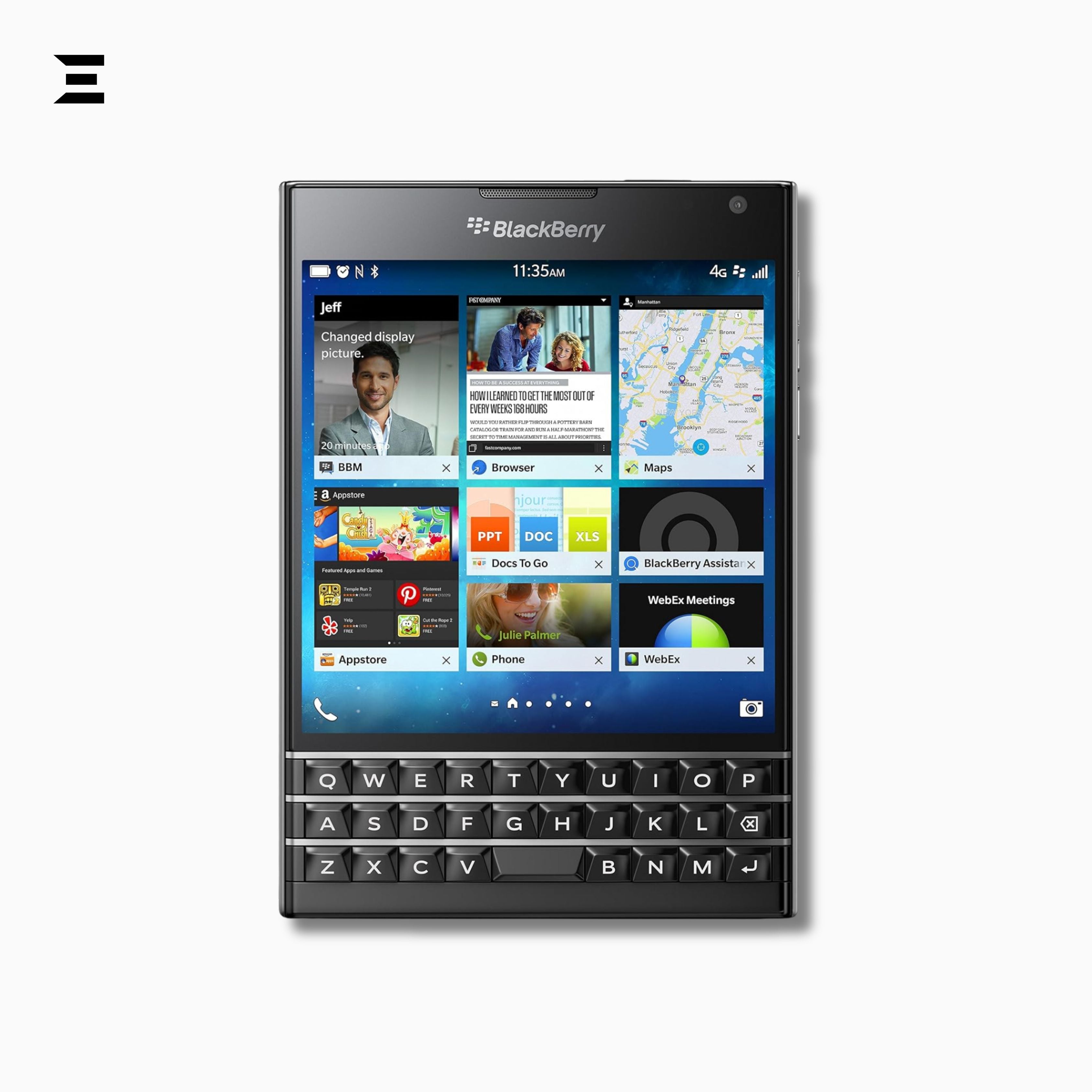 BlackBerry Passport Black – Pre-Owned with Charger | Classic BlackBerry Smartphone