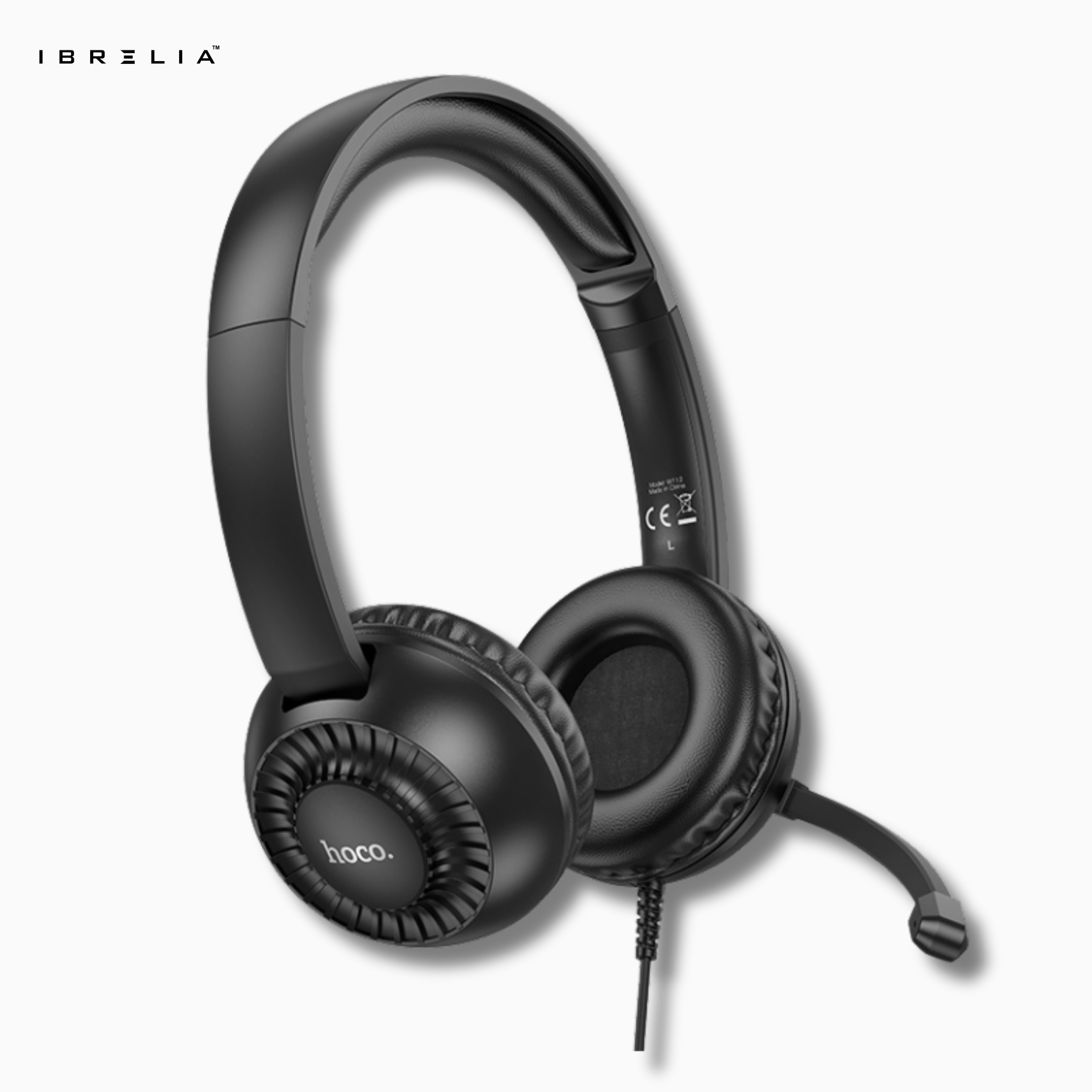 HOCO W112 Clear Call Headset – Professional Wired Headphones with Mic | IBRELIA™