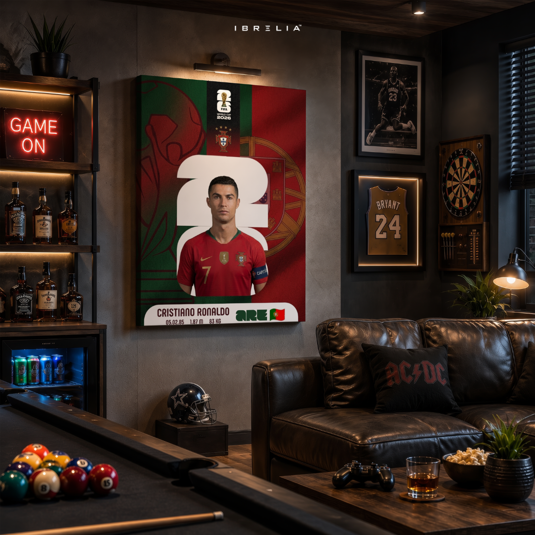 Cristiano Ronaldo FIFA World Cup 2026 Wall Art – Portugal Football Legend | IBRELIA™