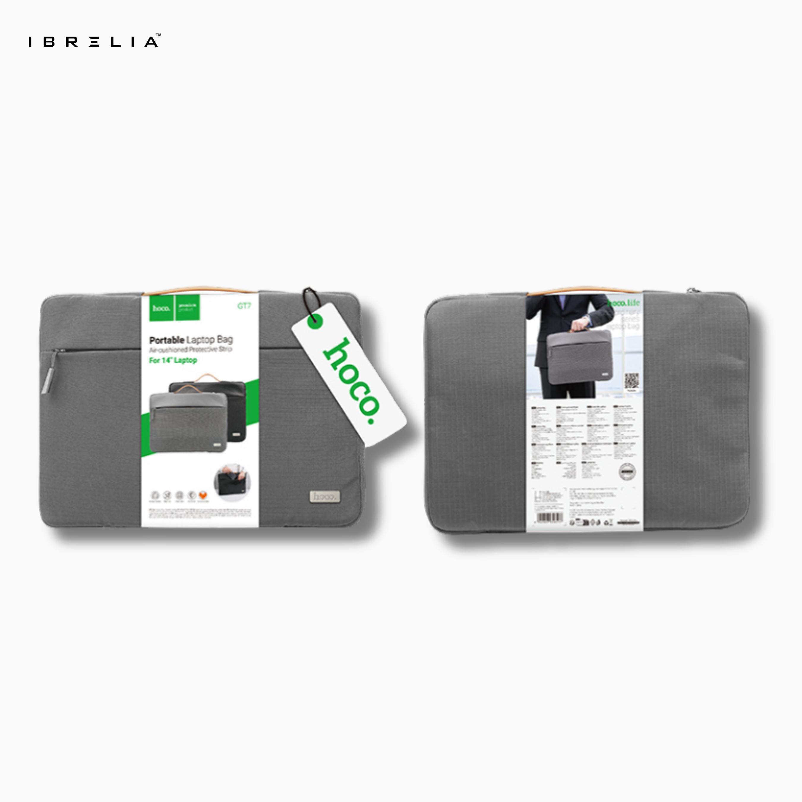 HOCO GT7 Portable Laptop Bag – 14-Inch (Mysterious Black / Space Gray)