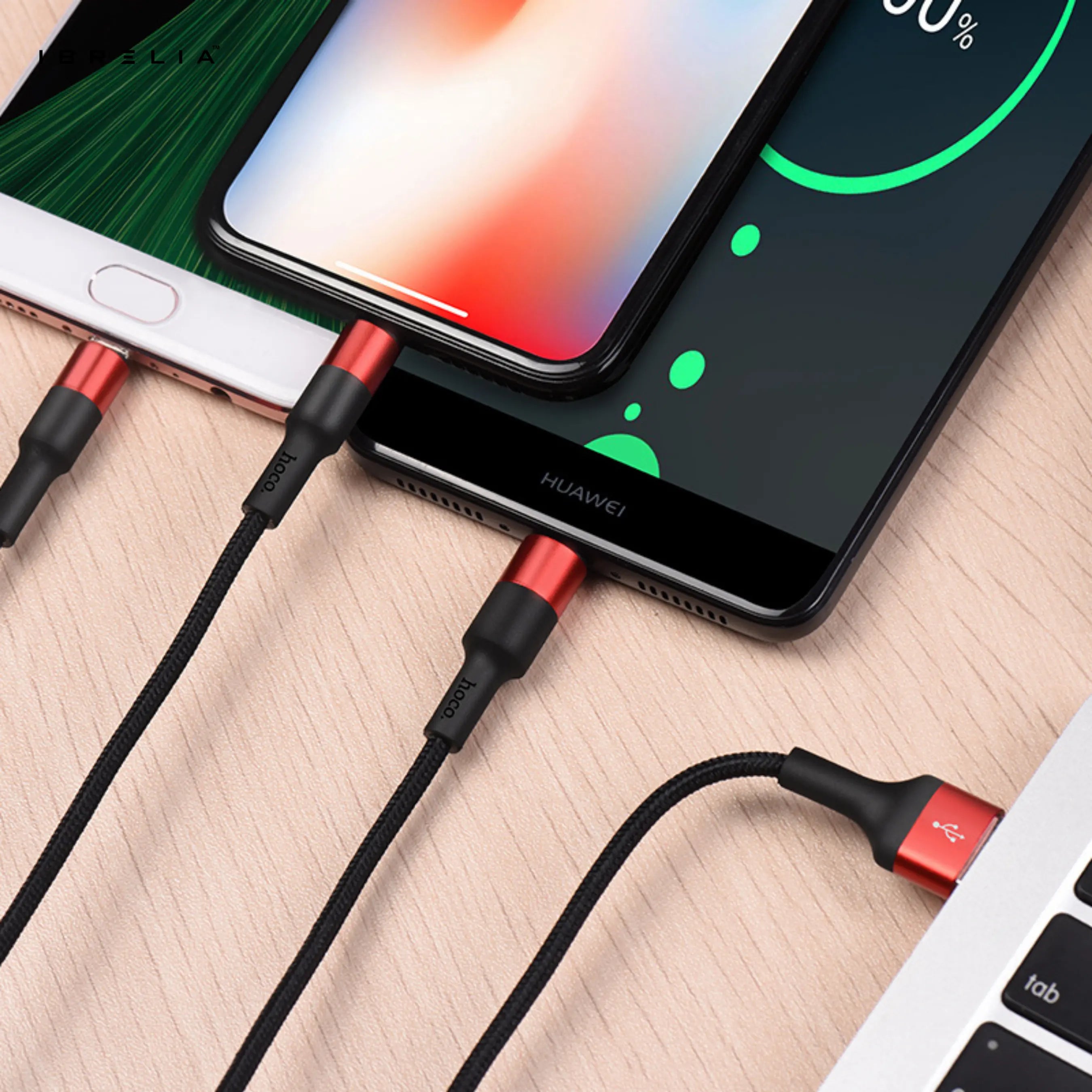 HOCO X26 Xpress 3-in-1 Charging Cable (iP + Micro + Type-C) – 2A Fast Charge | IBRELIA™ IBRELIA