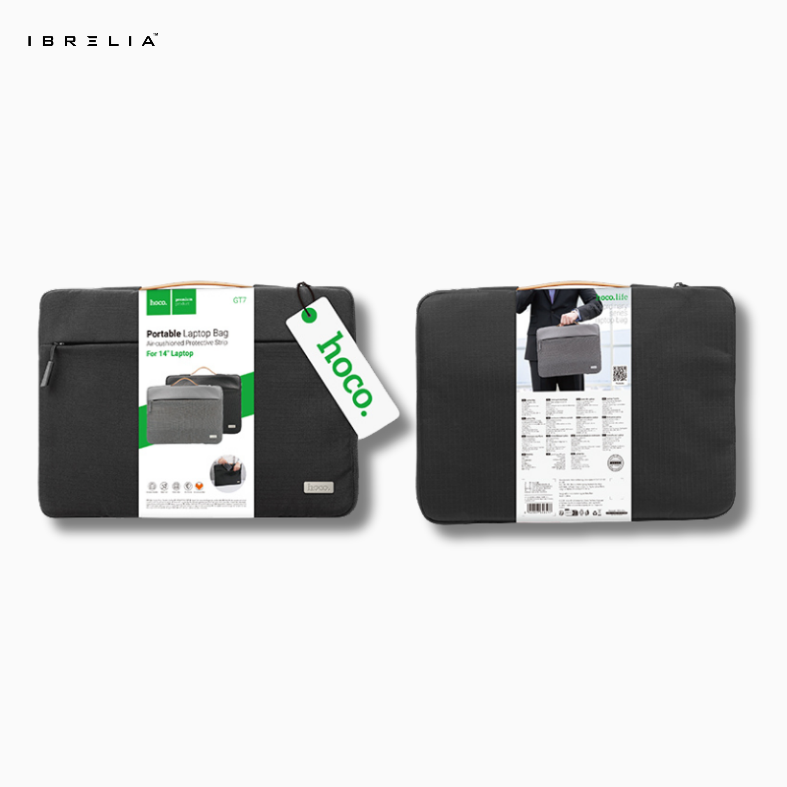 HOCO GT7 Portable Laptop Bag – 14-Inch (Mysterious Black / Space Gray)
