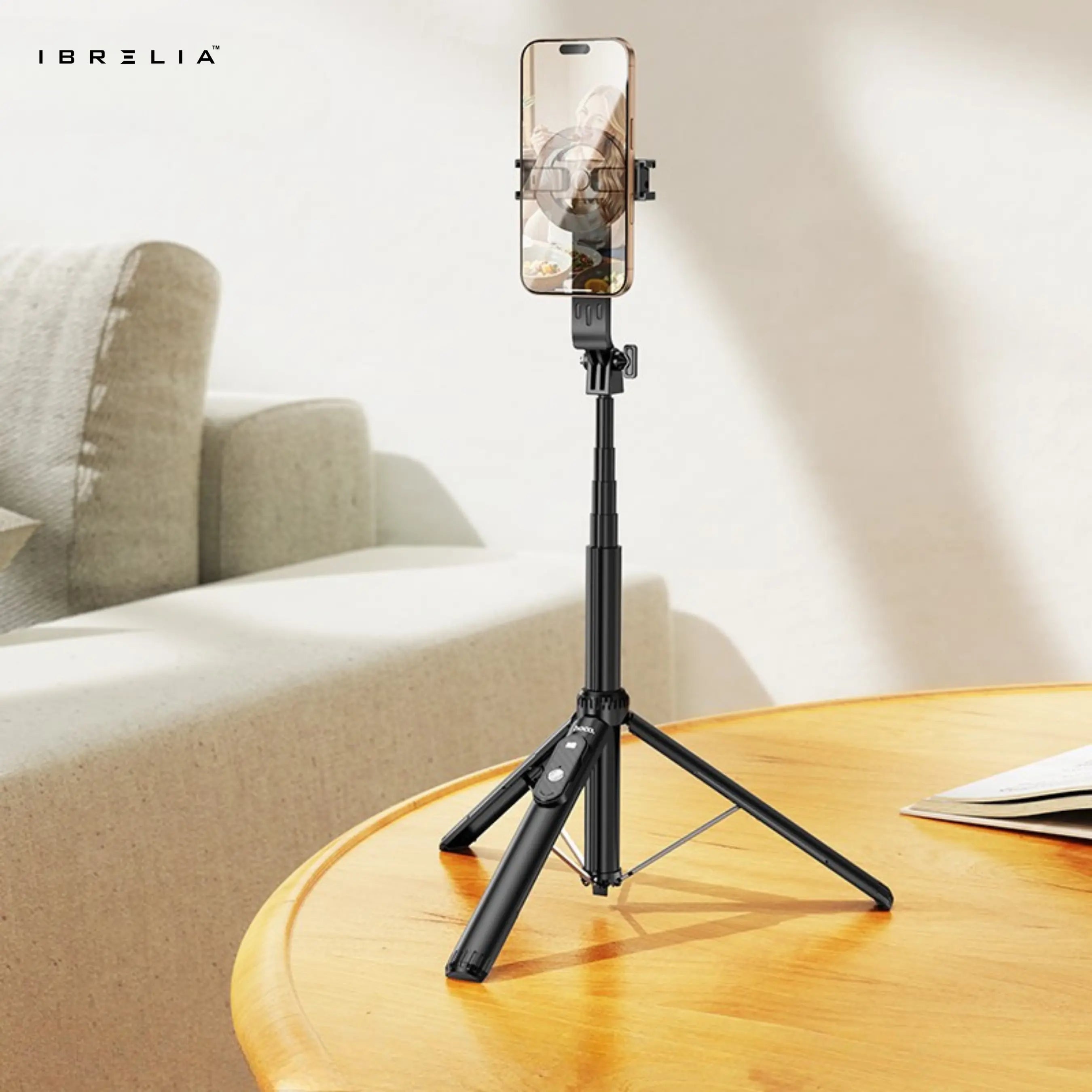 HOCO K25 Magnetic Live Broadcast Holder – 1.5m Extendable Tripod + Bluetooth Remote | IBRELIA™ IBRELIA