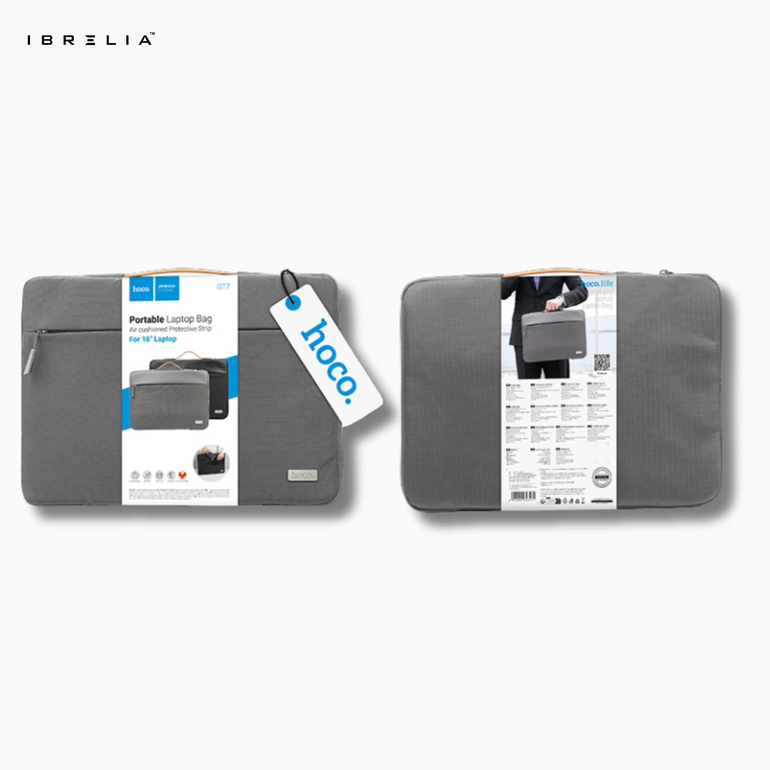 HOCO GT7 Portable Laptop Bag – 16-Inch (Mysterious Black / Space Gray) | IBRELIA™ IBRELIA