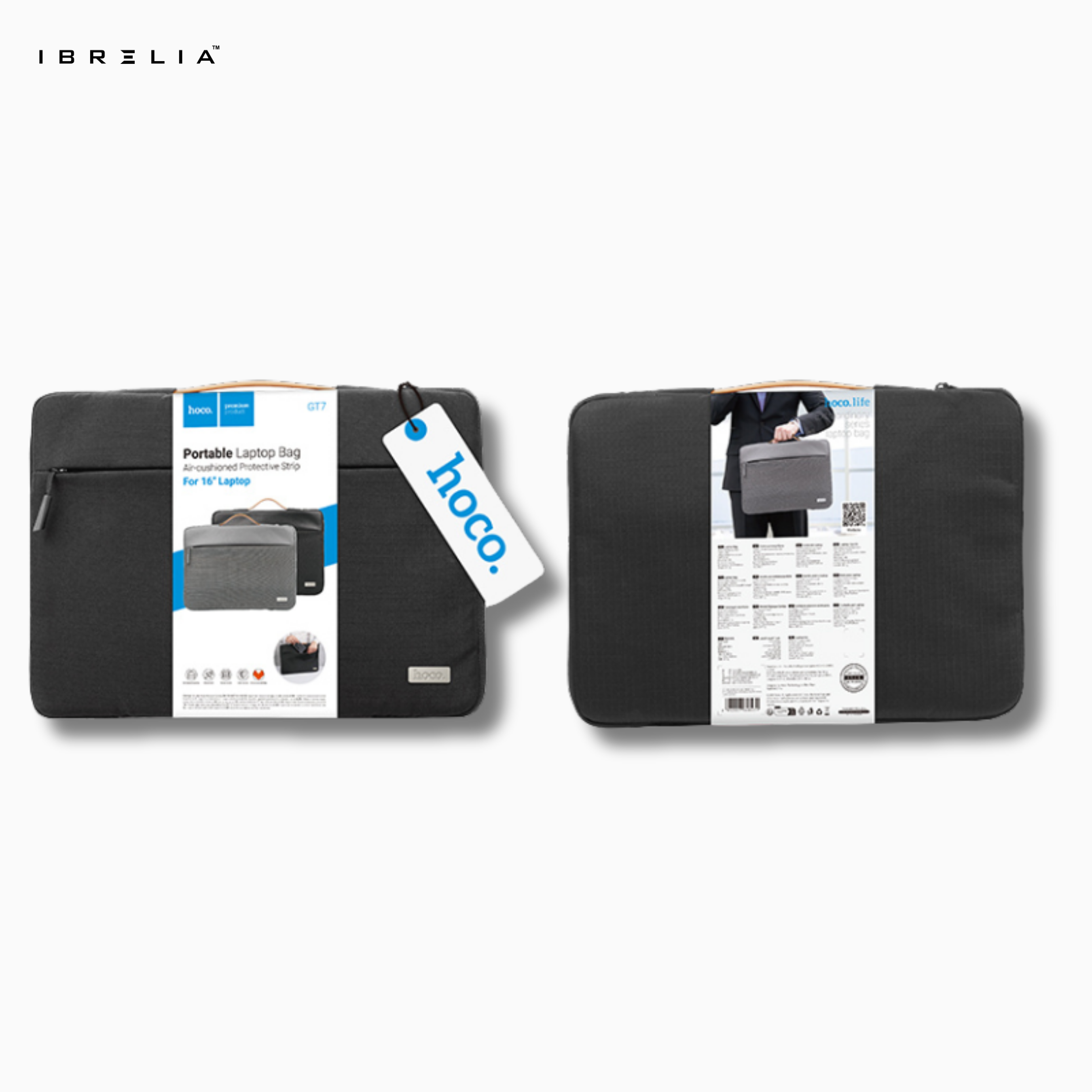 HOCO GT7 Portable Laptop Bag – 16-Inch (Mysterious Black / Space Gray) | IBRELIA™