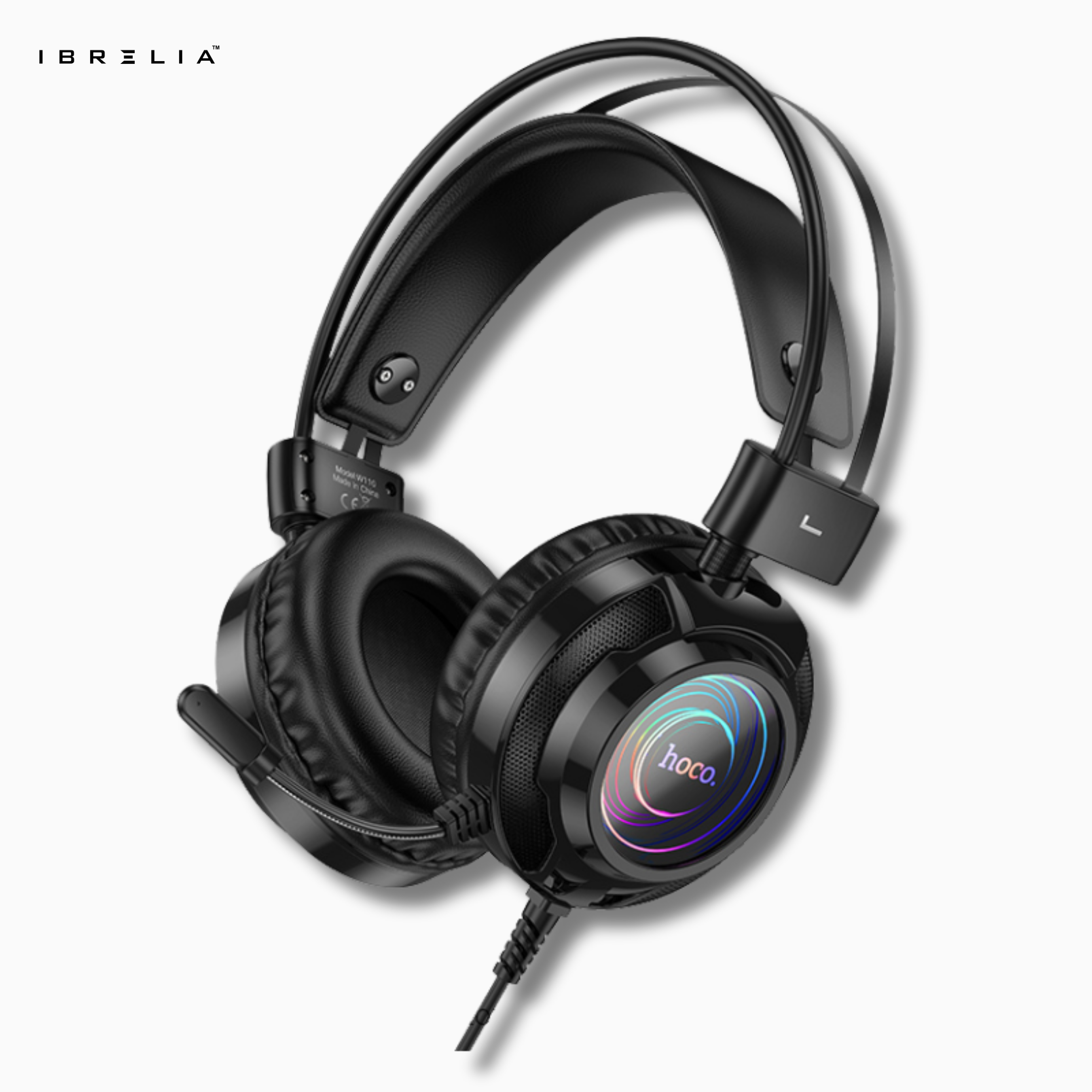 HOCO W110 Gaming Headphones – RGB Lighting, USB + 3.5mm | IBRELIA™ IBRELIA