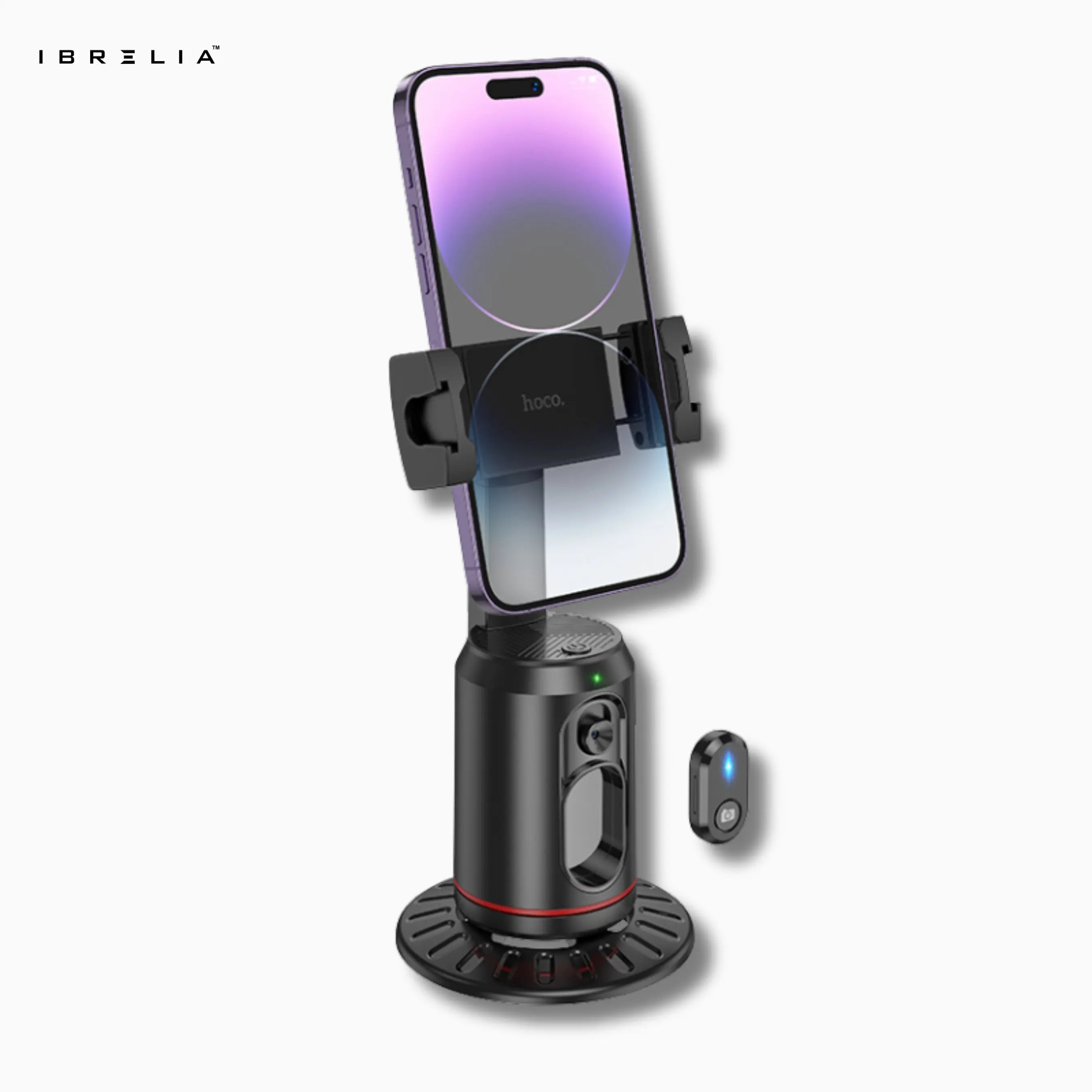 HOCO K23 Auto Face Tracking Holder – 360° Smart Rotation + Bluetooth Remote | IBRELIA™ IBRELIA