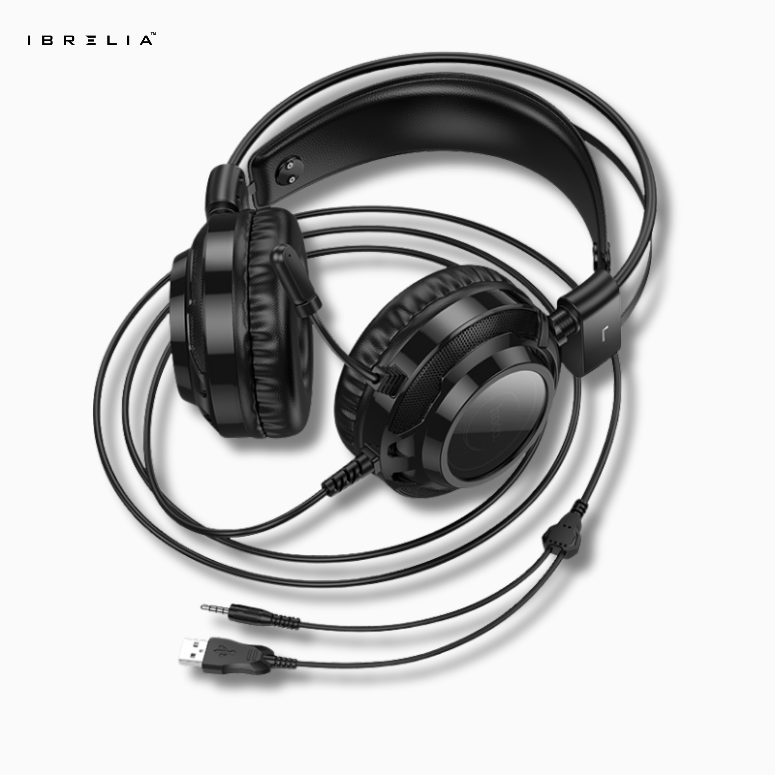 HOCO W110 Gaming Headphones – RGB Lighting, USB + 3.5mm | IBRELIA™
