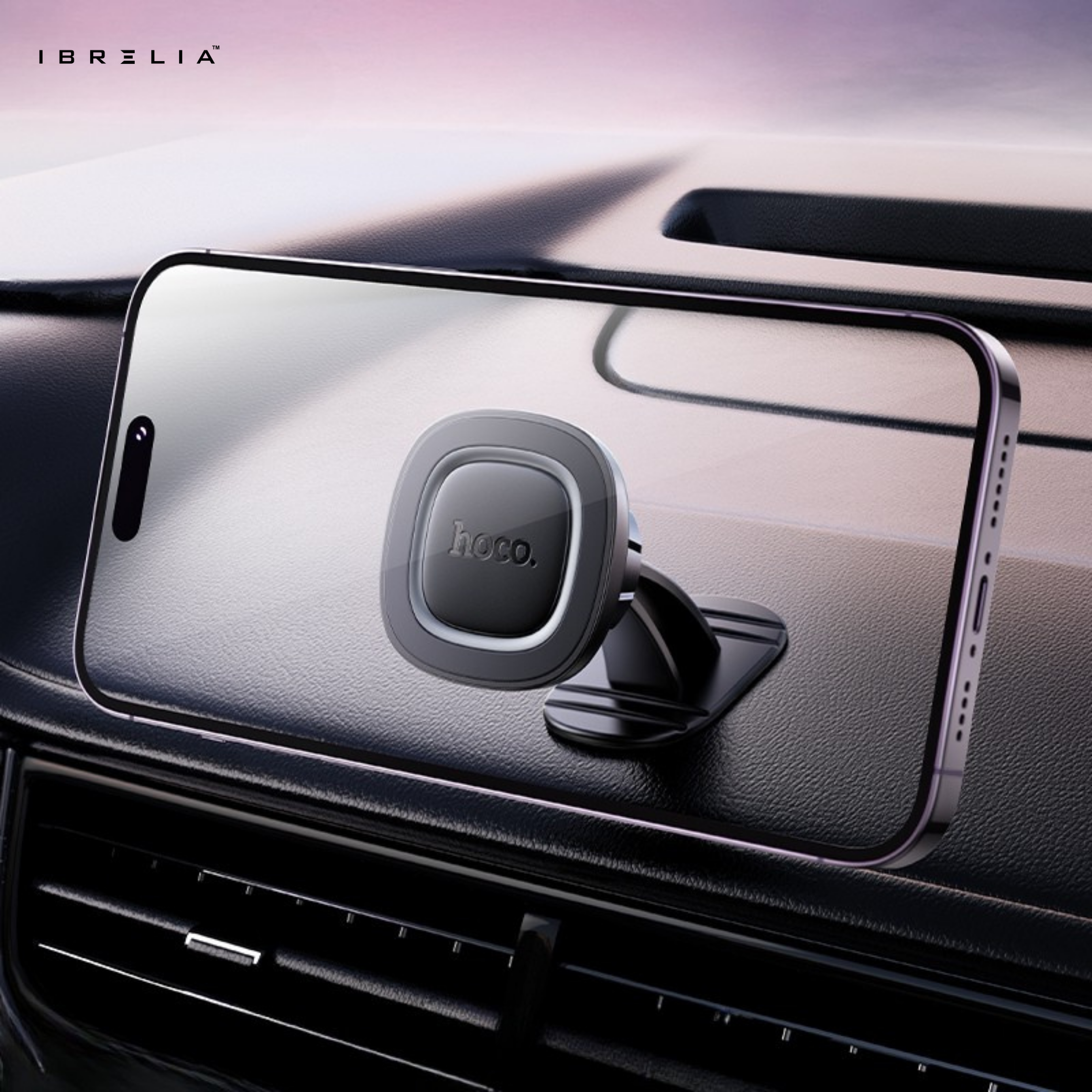 HOCO H73 Crown Magnetic Car Holder – Strong Dashboard Mount for 4.5–7 Inch Phones | IBRELIA™