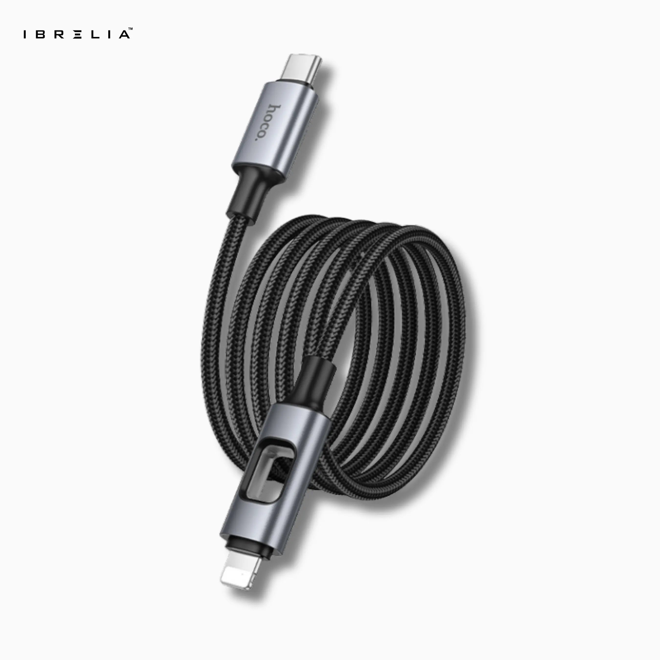 HOCO U144 Colorful LED Fast Charging Data Cable | 27W PD | 1.2m Nylon Braided | iPhone | IBRELIA™ IBRELIA