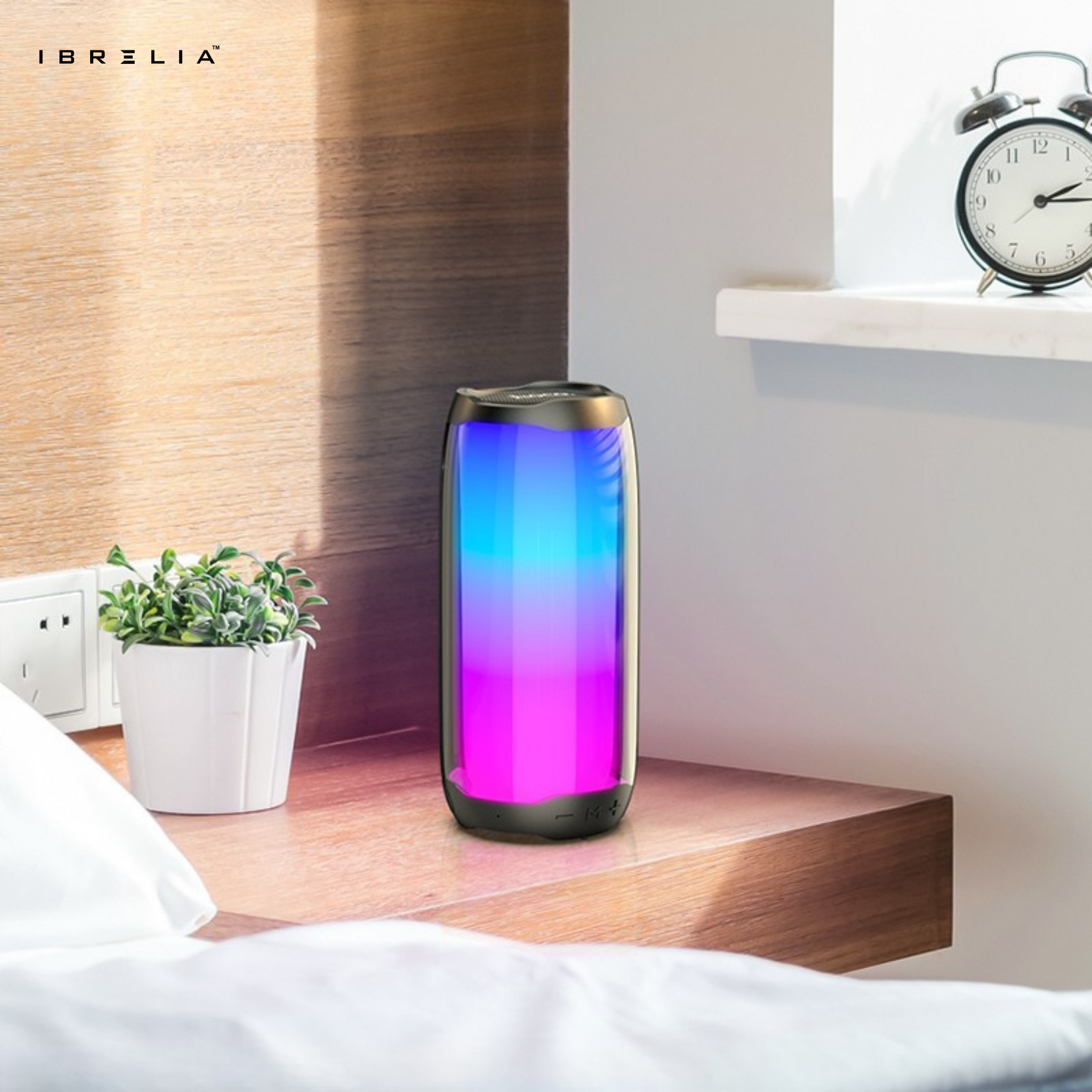 HOCO HC8 Pulsating Colorful Luminous Wireless Speaker – 10W 360° Surround Sound with RGB Lighting & TWS | IBRELIA™ IBRELIA