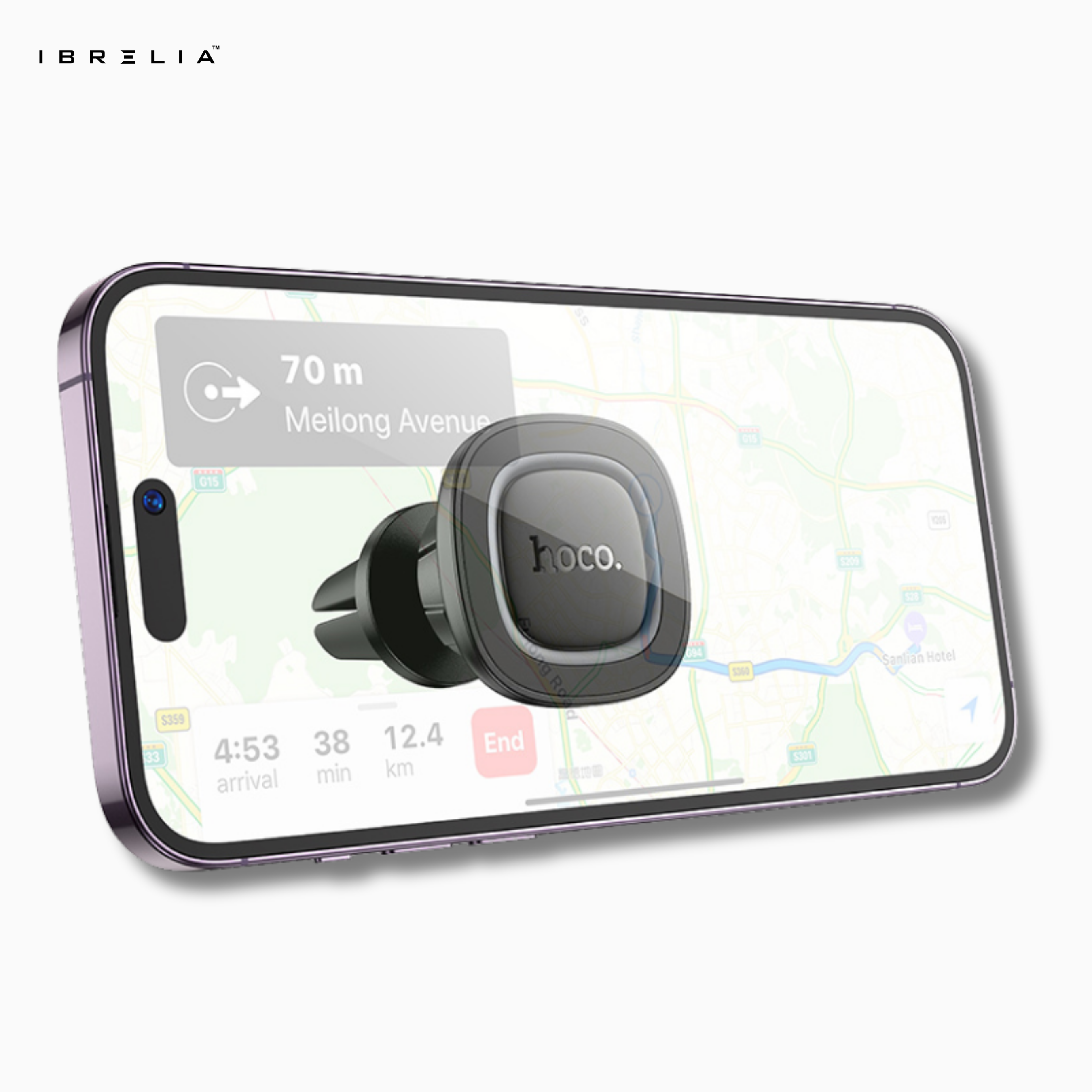 HOCO H72 Crown Magnetic Car Holder – Strong Air Vent Mount for 4.5–7 Inch Phones | IBRELIA™