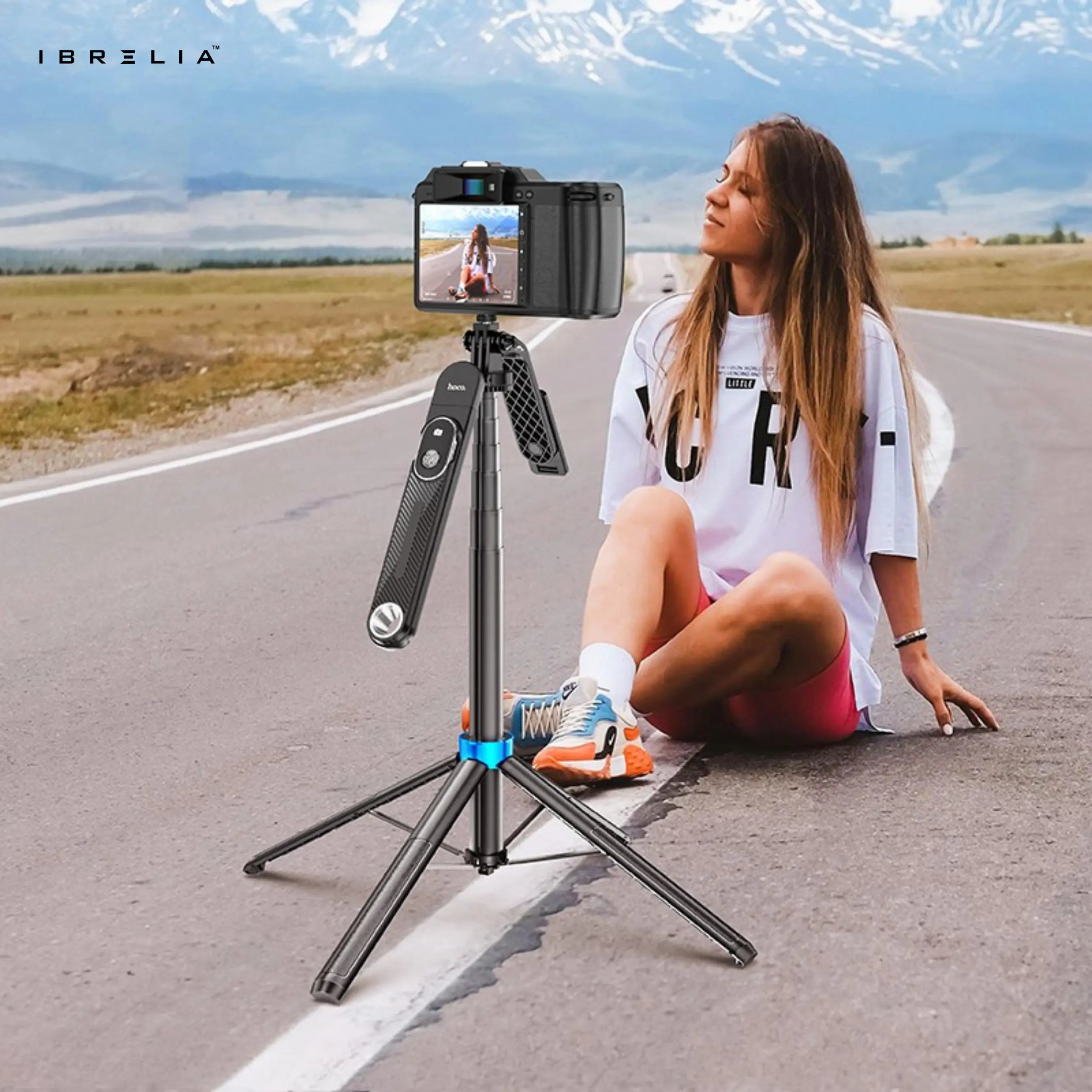 HOCO K22 Quadropod Live Broadcast Tripod – 1.75m Height + Bluetooth Remote | IBRELIA™ IBRELIA
