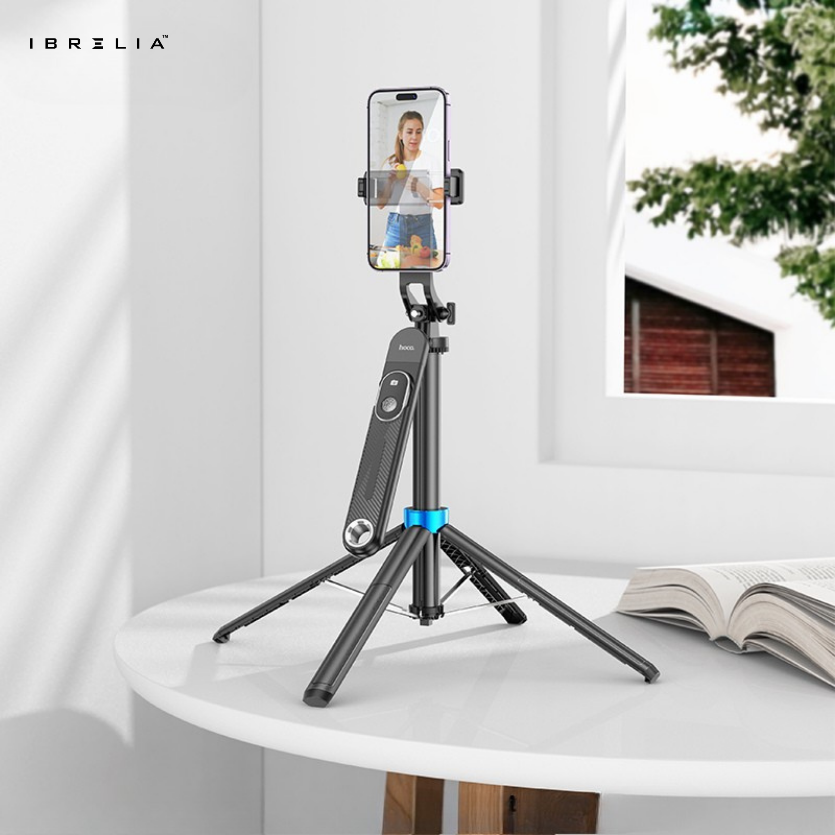 HOCO K22 Quadropod Live Broadcast Tripod – 1.75m Height + Bluetooth Remote | IBRELIA™