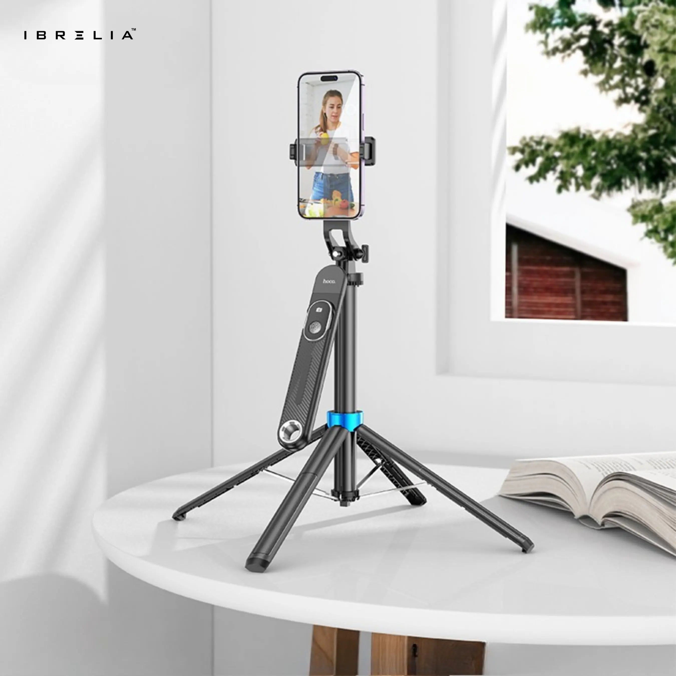 HOCO K22 Quadropod Live Broadcast Tripod – 1.75m Height + Bluetooth Remote | IBRELIA™ IBRELIA