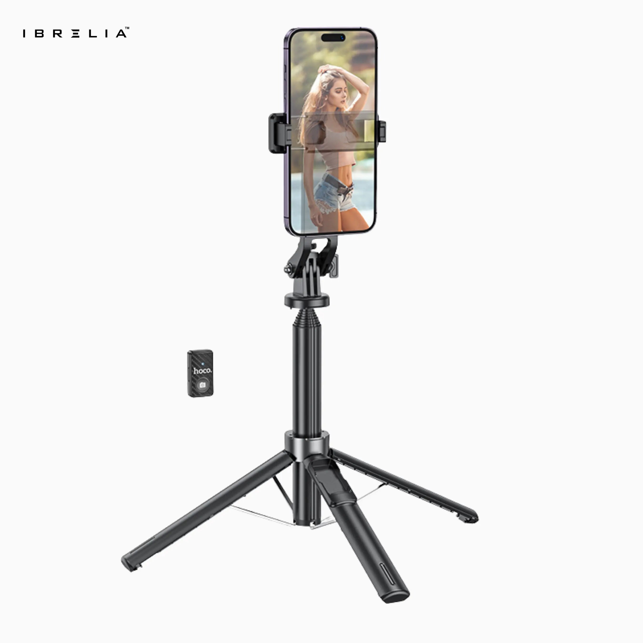 HOCO K21 – 2-in-1 Quadropod Live Streaming Tripod (1.37m Height + Bluetooth Remote) | IBRELIA™ IBRELIA