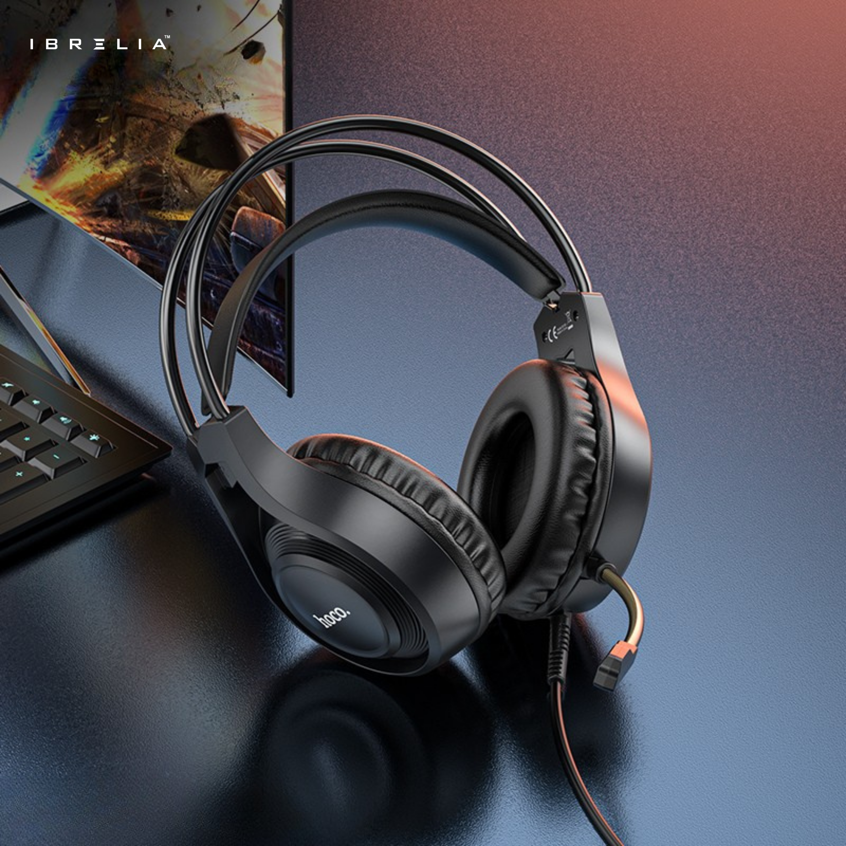 HOCO W106 Gaming Headphones – 50mm Drivers, Dual 3.5mm Plug | IBRELIA™