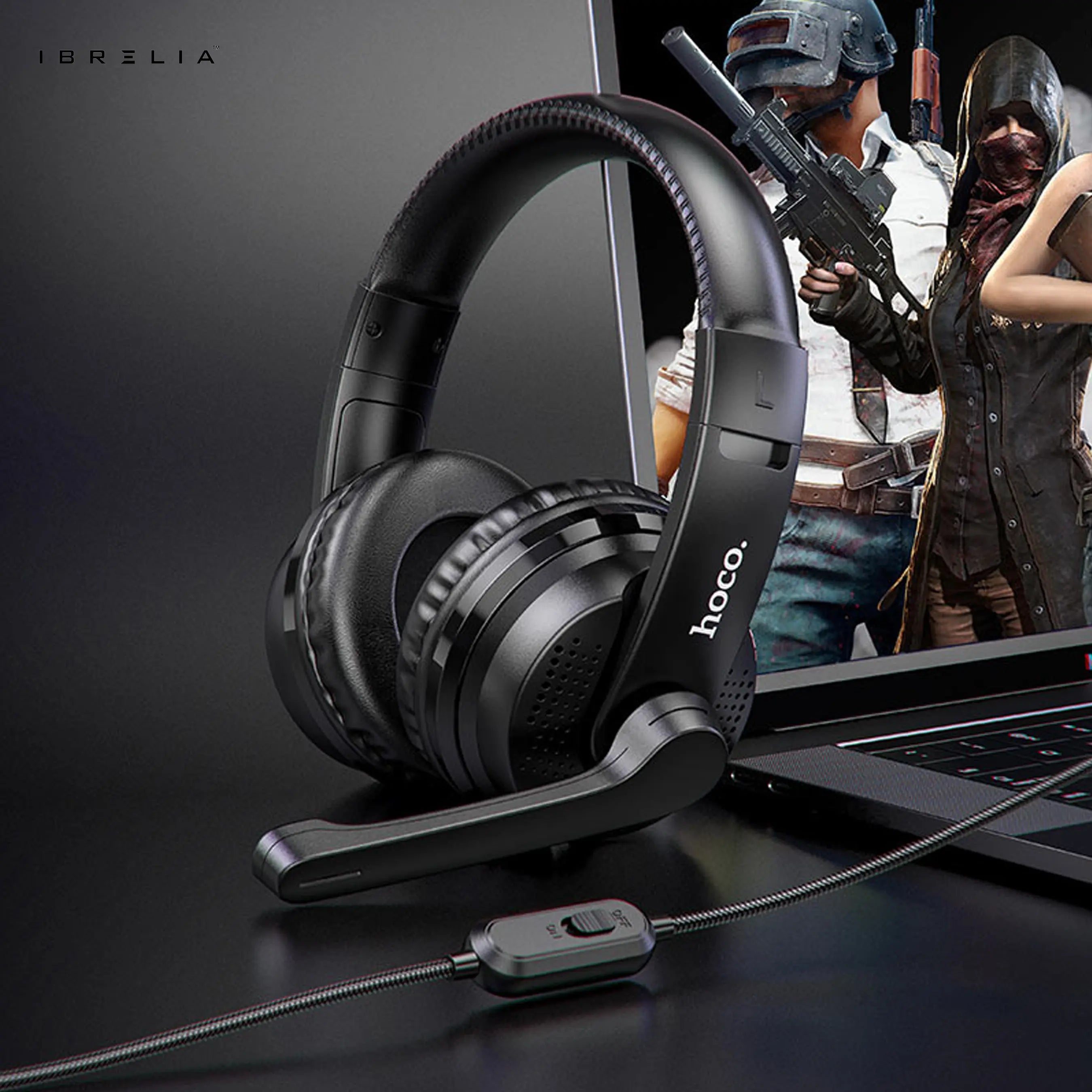 HOCO W103 Gaming Headphones – 40mm Drivers, 3.5mm Plug | IBRELIA™ IBRELIA