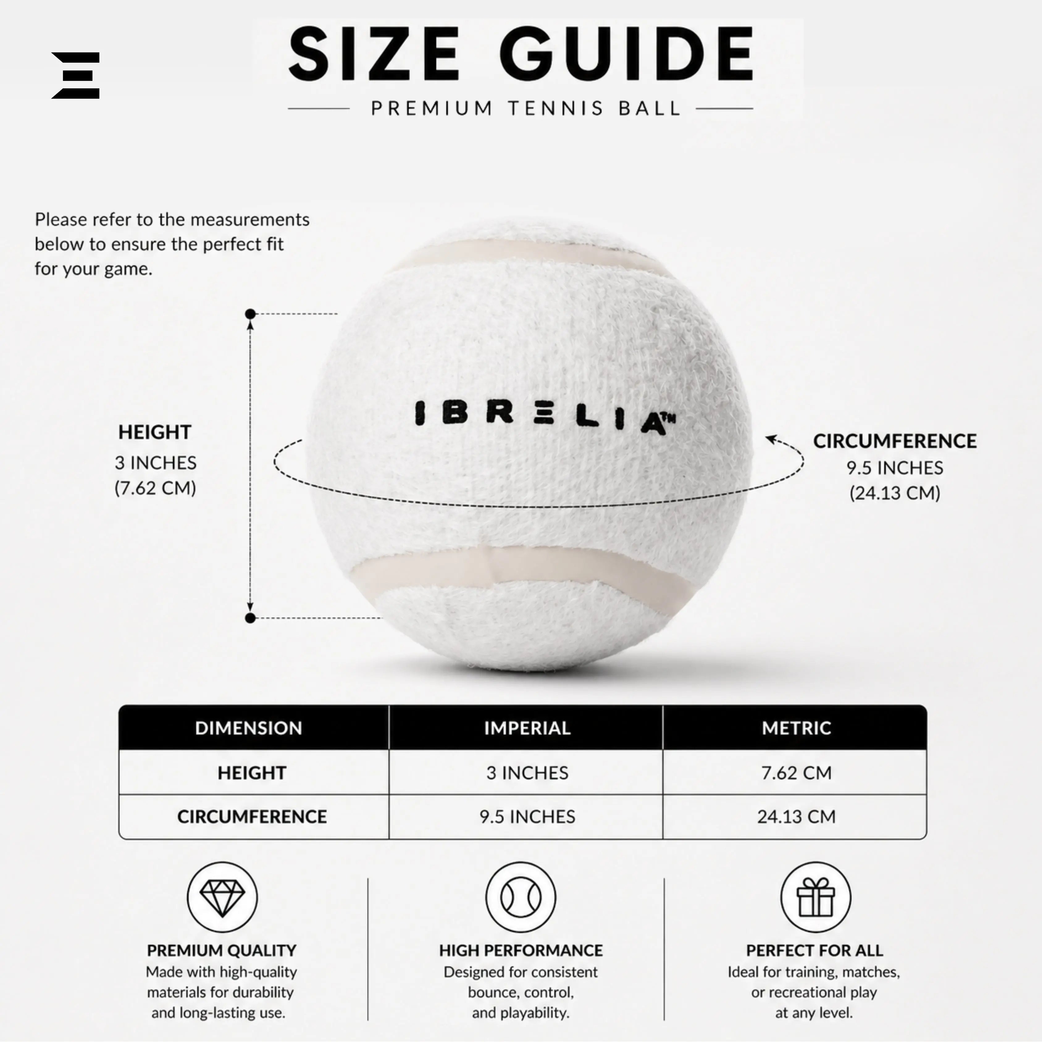 IBRELIA™ Premium Tennis Ball – High Performance Felt Training Ball IBRELIA
