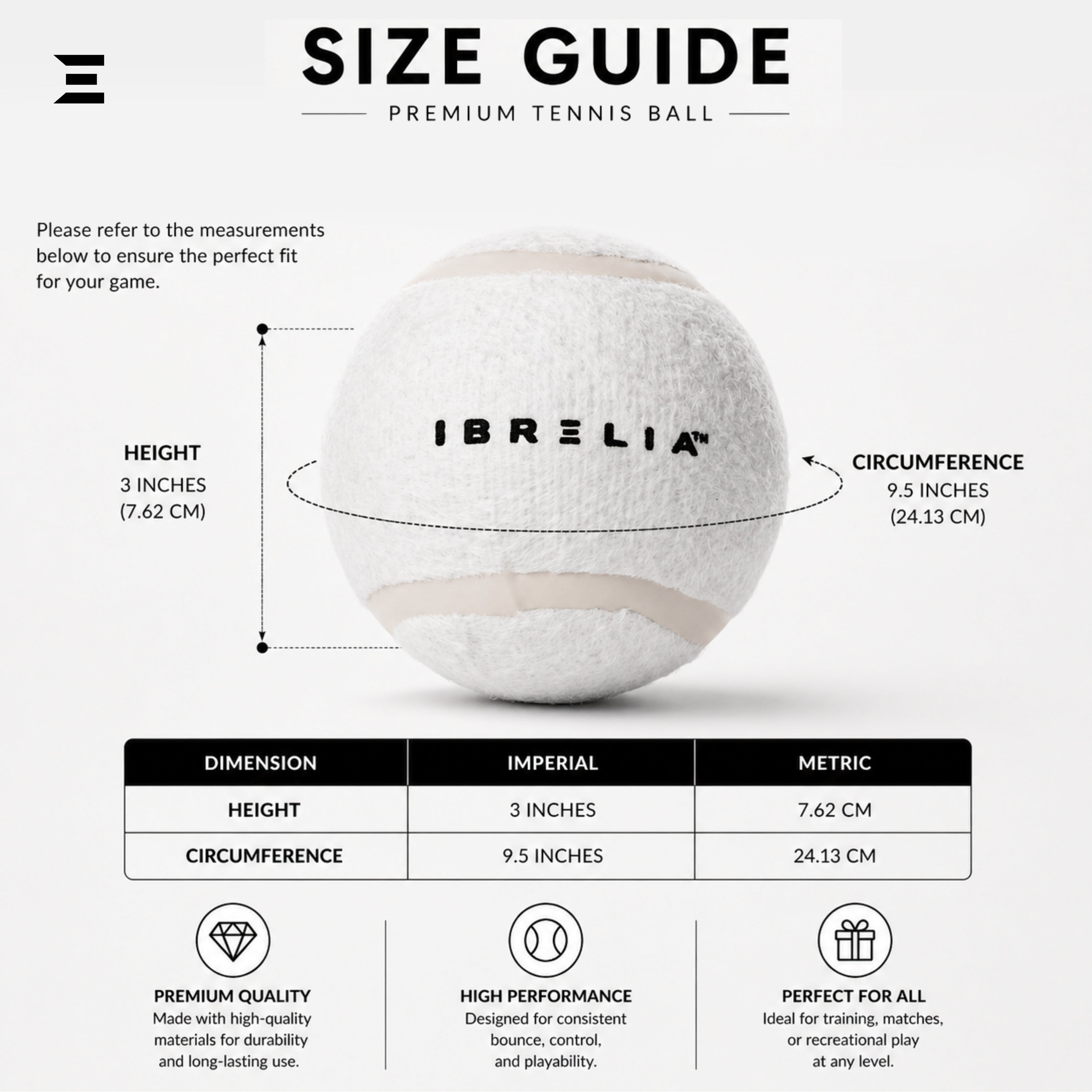 IBRELIA™ Premium Tennis Ball – High Performance Felt Training Ball IBRELIA