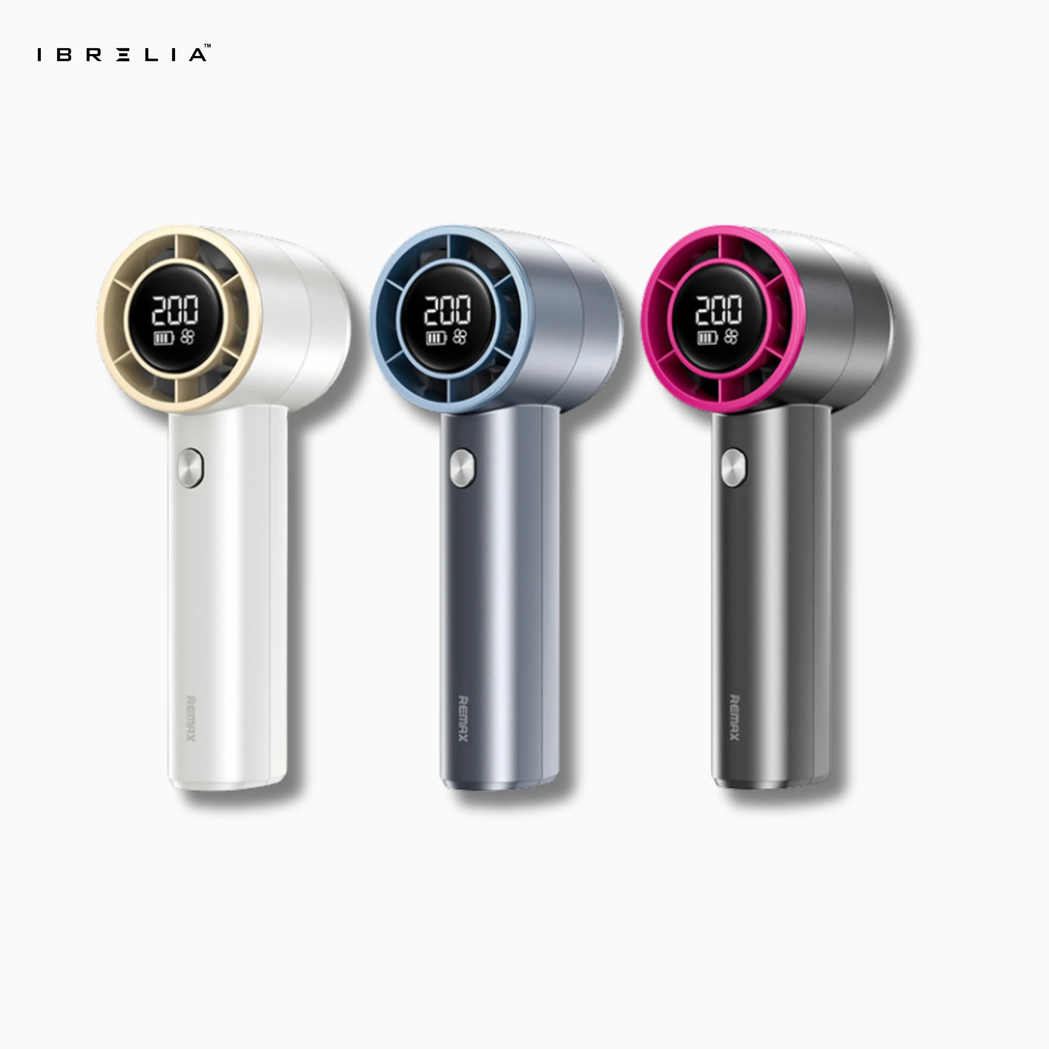 REMAX RS-SF11 Digital Display Turbocharged Handheld Fan | 200-Speed High-Speed Power | USB Rechargeable | IBRELIA™ IBRELIA