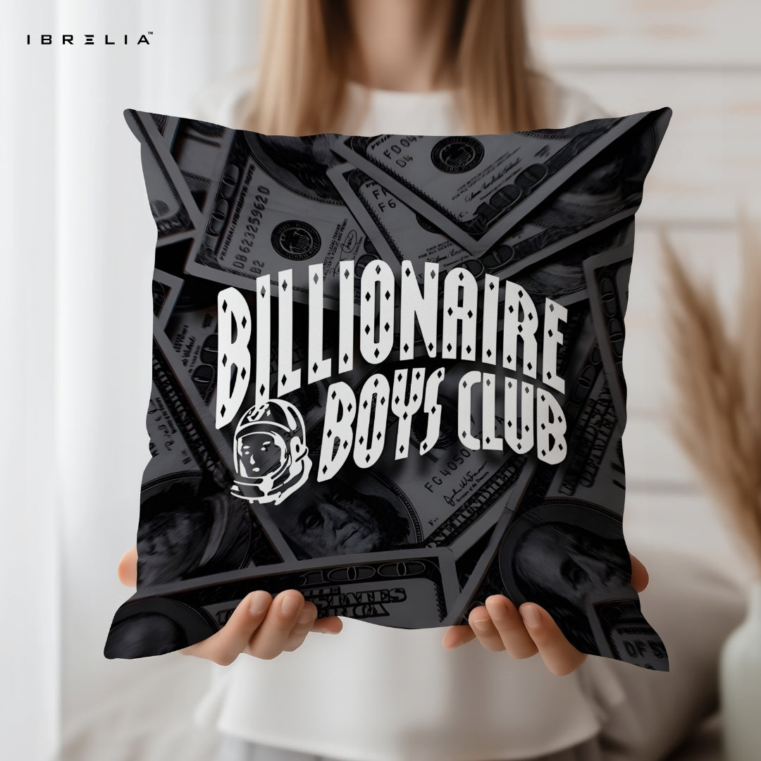 Billionaire Boys Club Money Cushion – BBC Astronaut Logo Dollar Print Pillow 15x15 Inch | Streetwear Hype Cushion | IBRELIA™ IBRELIA