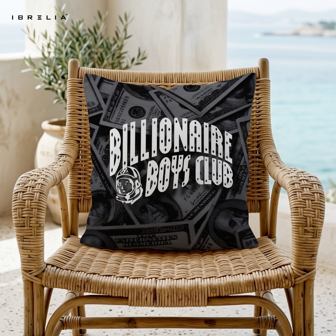 Billionaire Boys Club Money Cushion – BBC Astronaut Logo Dollar Print Pillow 15x15 Inch | Streetwear Hype Cushion | IBRELIA™ IBRELIA